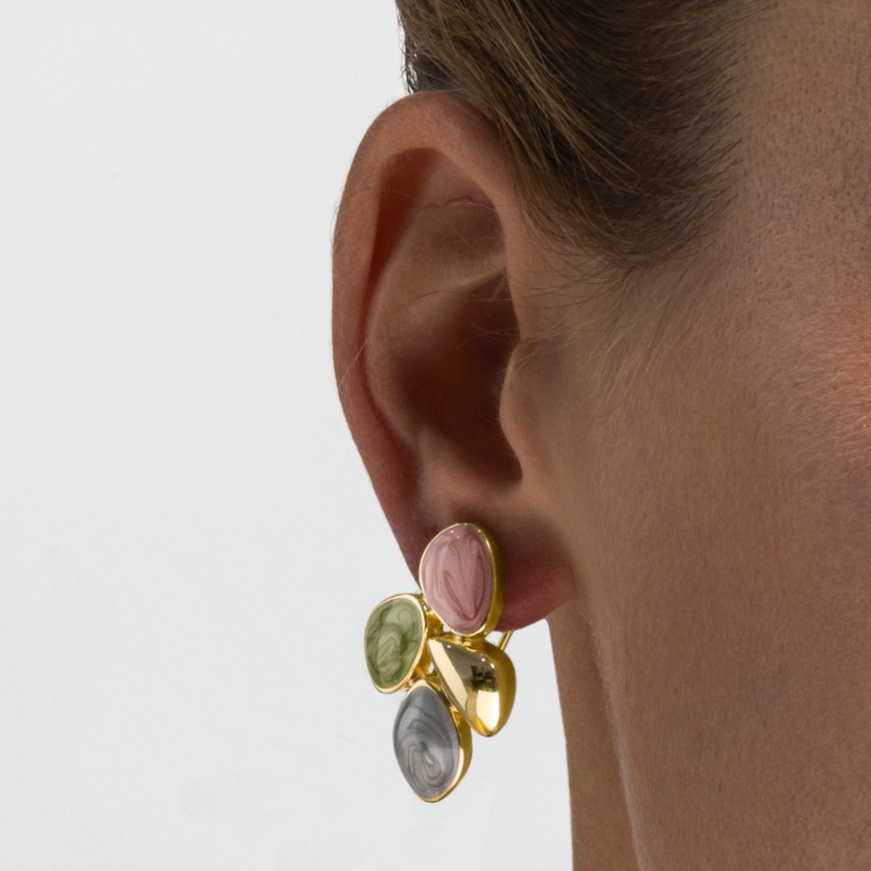 Pendientes con Lacado Multicolor acabado oro 18k - Laido - Image 3