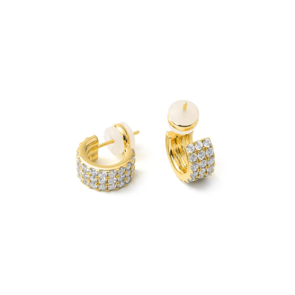 Pendientes de Circonita Brillante acabado en oro amarillo de 18k - Laino - Image 3