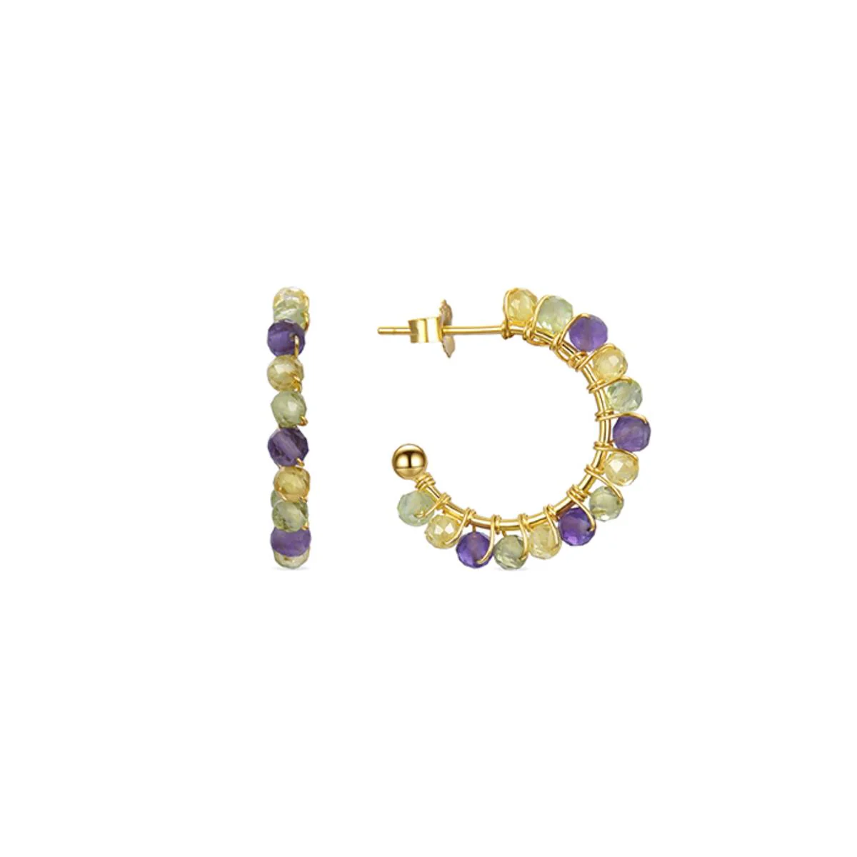 Pendientes Besa Plata De Ley 925 - Lak MULTICOLOR