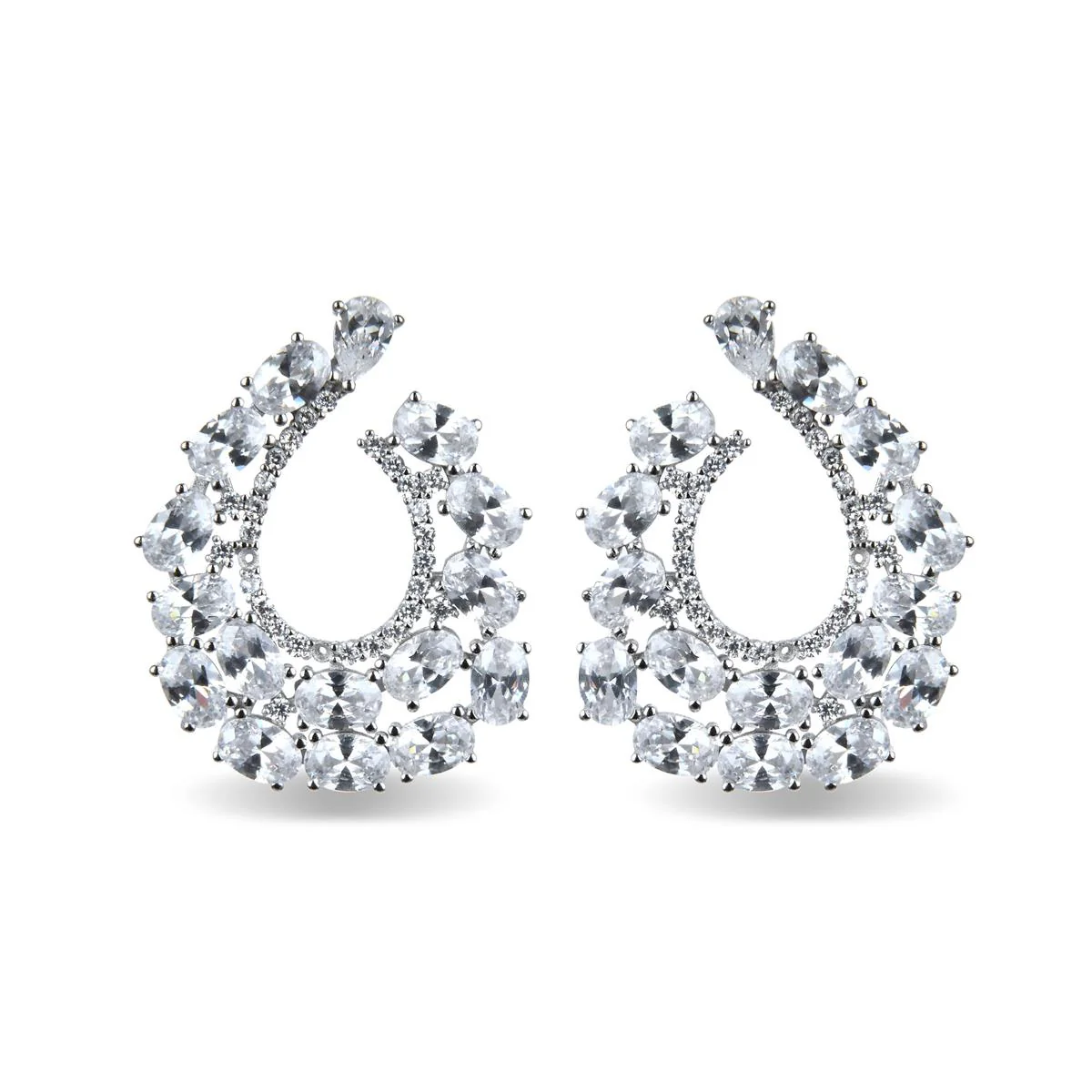 Pendientes Laman Plata De Ley 925 - Laman BLANCO