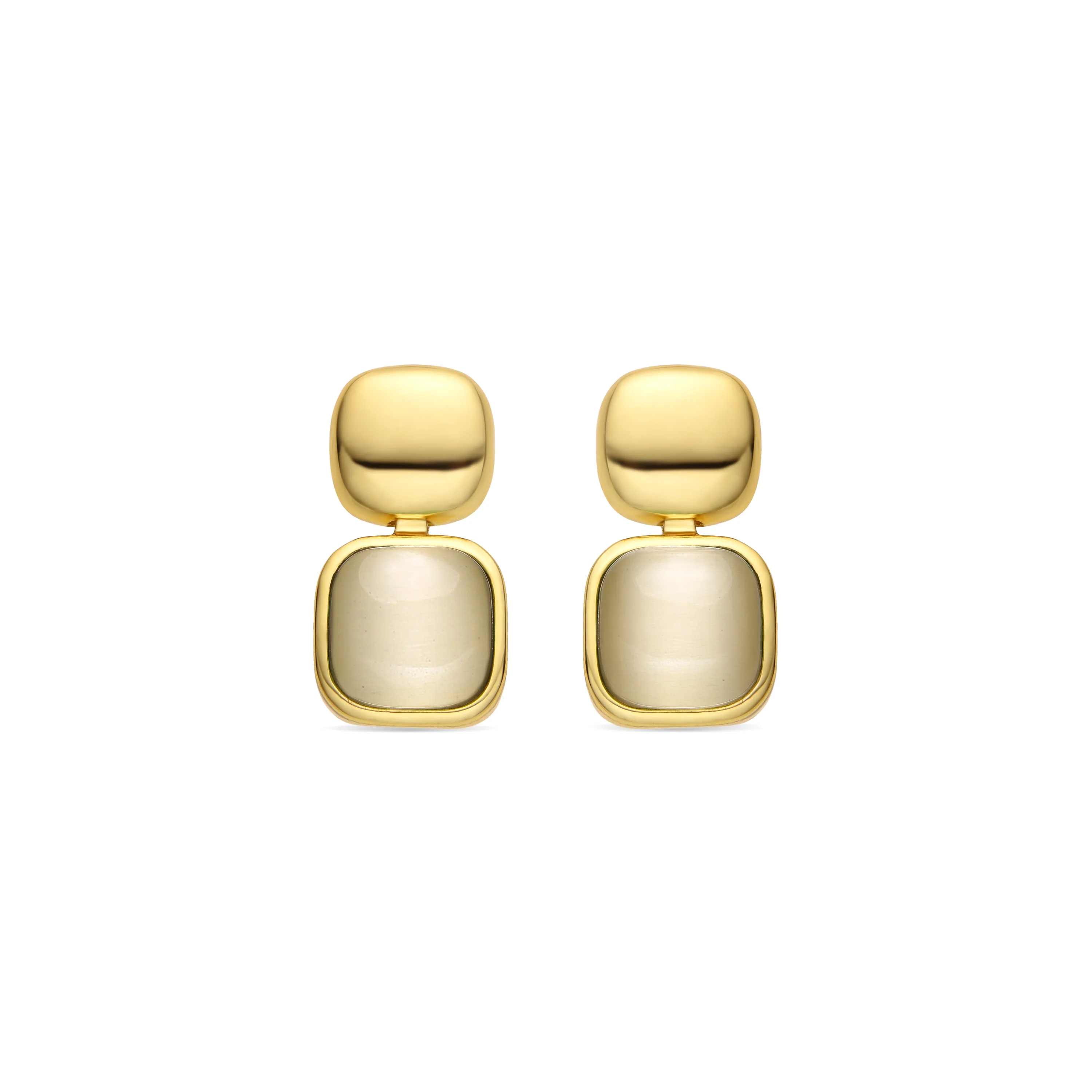 Pendientes con Ojo de Gato acabado oro 18k - Laroi