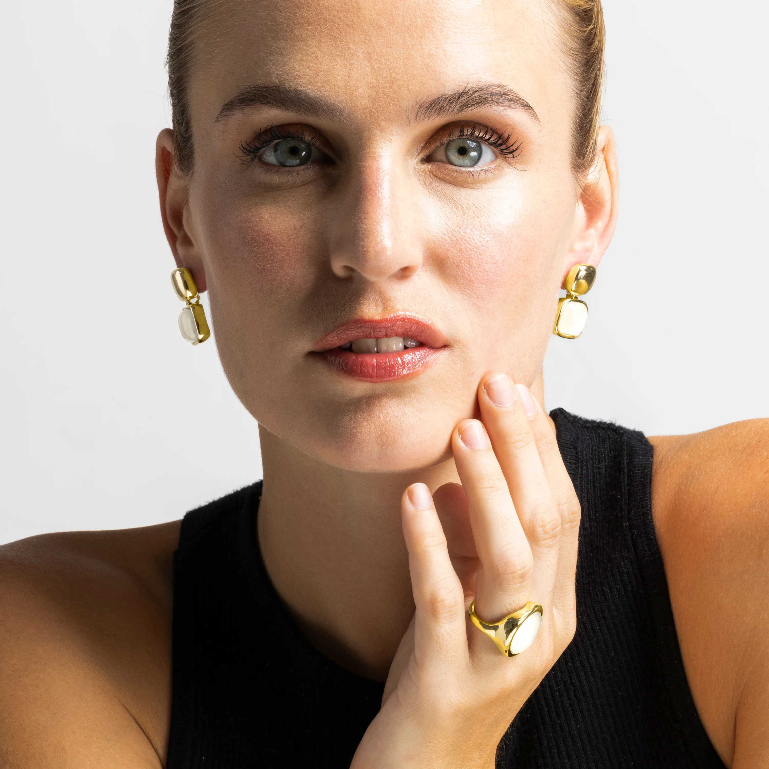 Pendientes con Ojo de Gato acabado oro 18k - Laroi - Image 6