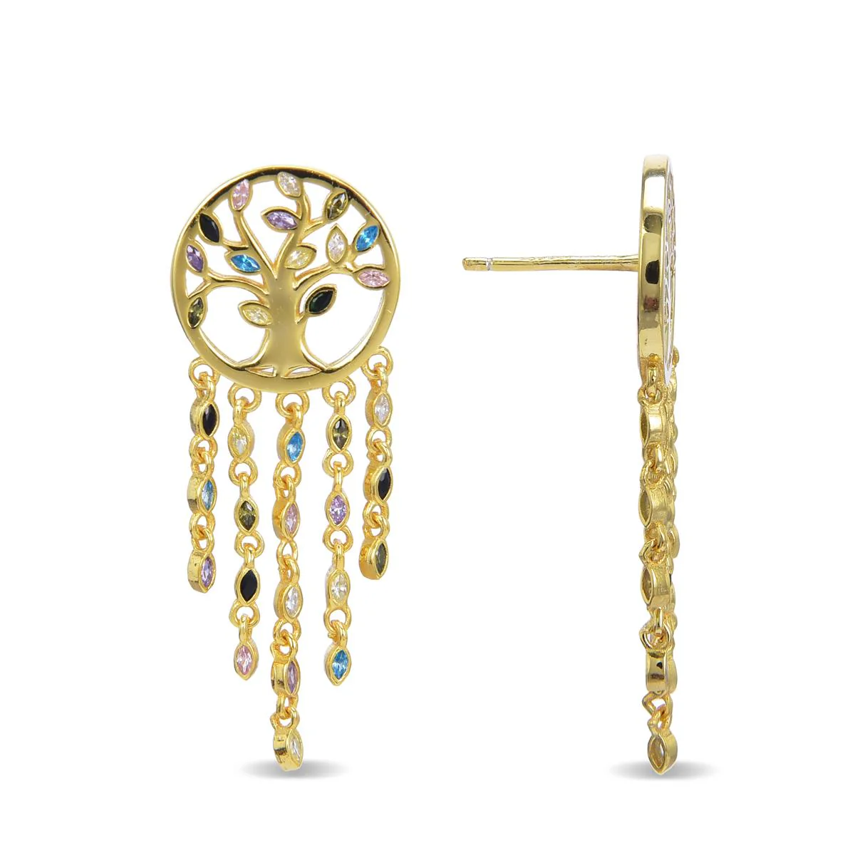 Pendientes Lechlo Plata De Ley 925 - Lechlo MULTICOLOR