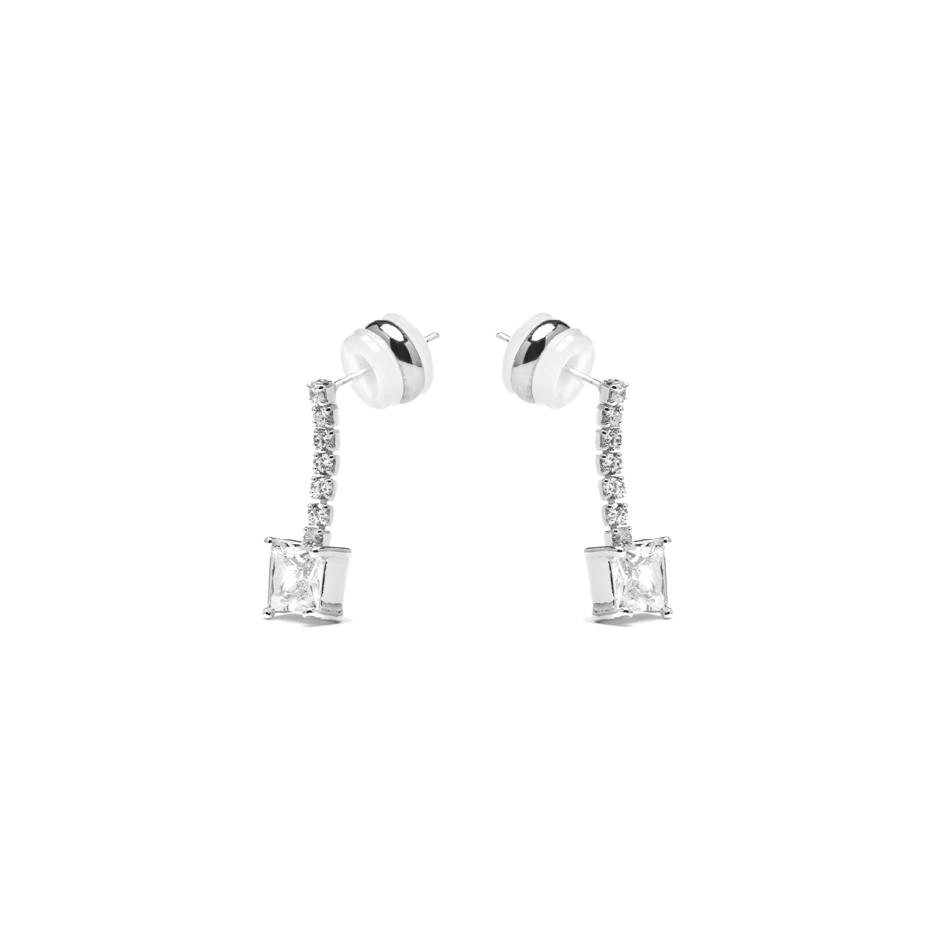 Pendientes con Circonita Brillante acabado plata - Leinor - Image 3