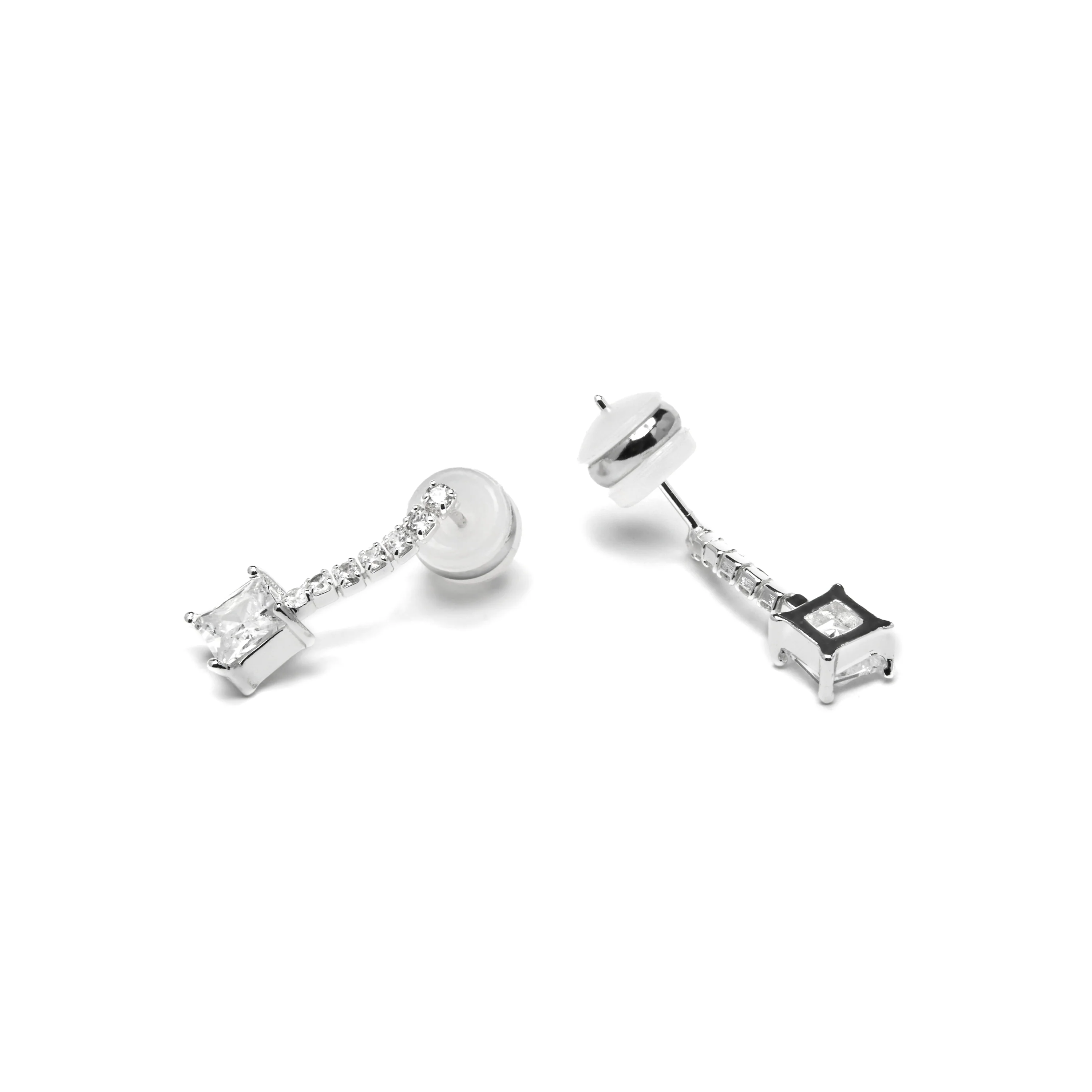Pendientes con Circonita Brillante acabado plata - Leinor - Image 4