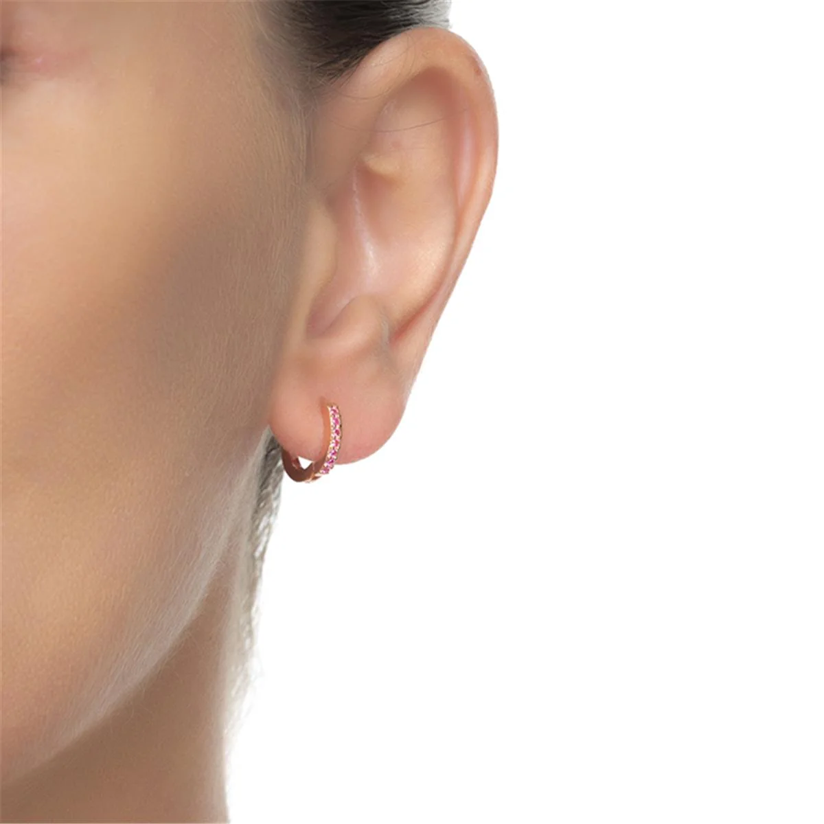 Pendientes Leofcar Plata de Ley 925 - 7mm - Leofcar ROJO - Image 2
