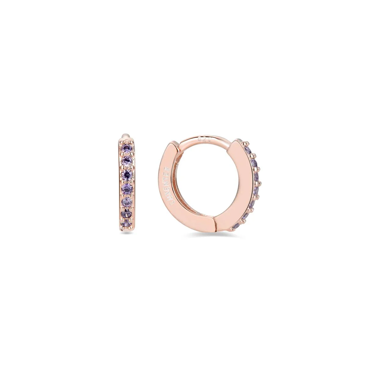 Pendientes Leofcar Plata de Ley 925 - 7mm - Leofcar MORADO