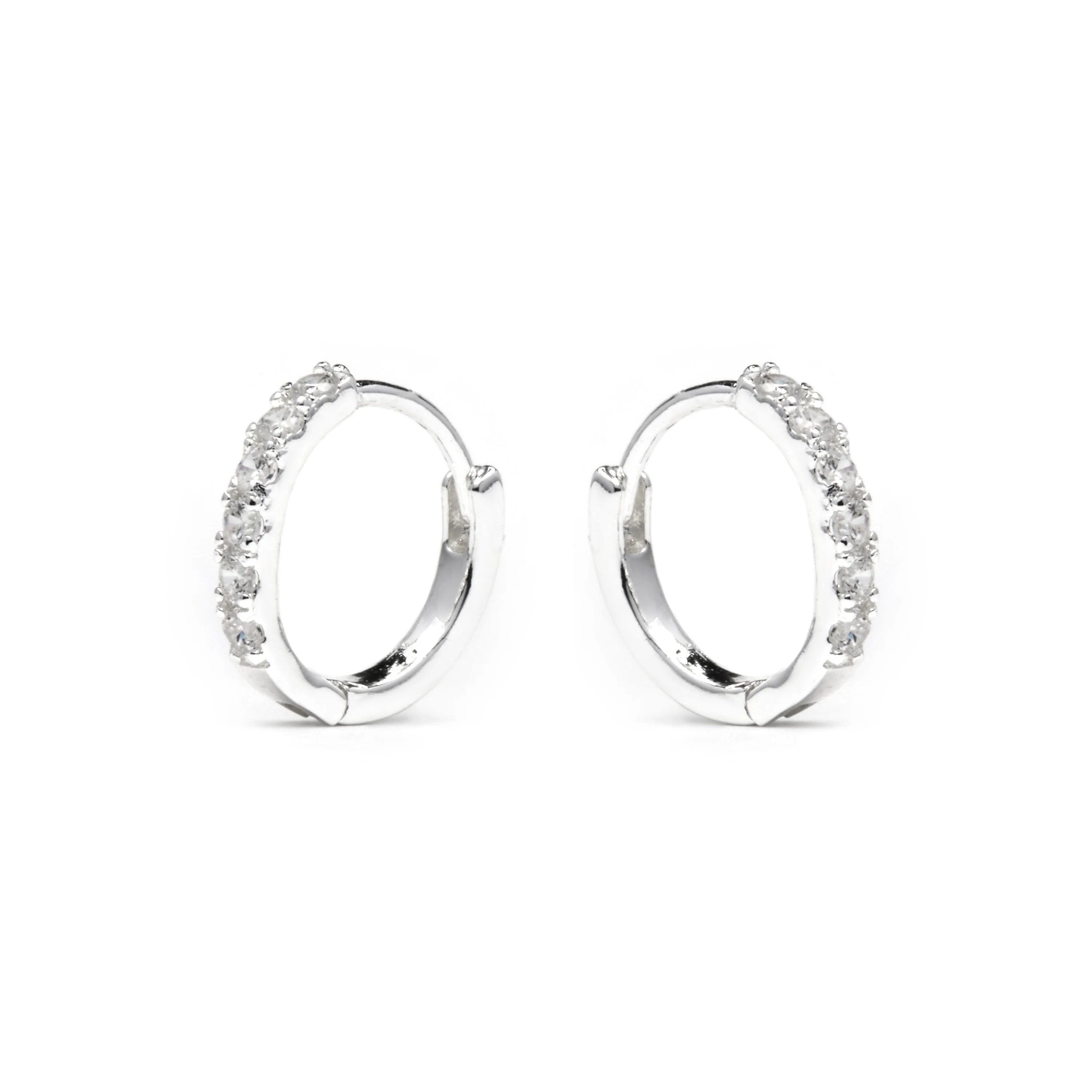 Pendientes con Circonita Brillante acabado plata - Leosba - Image 3