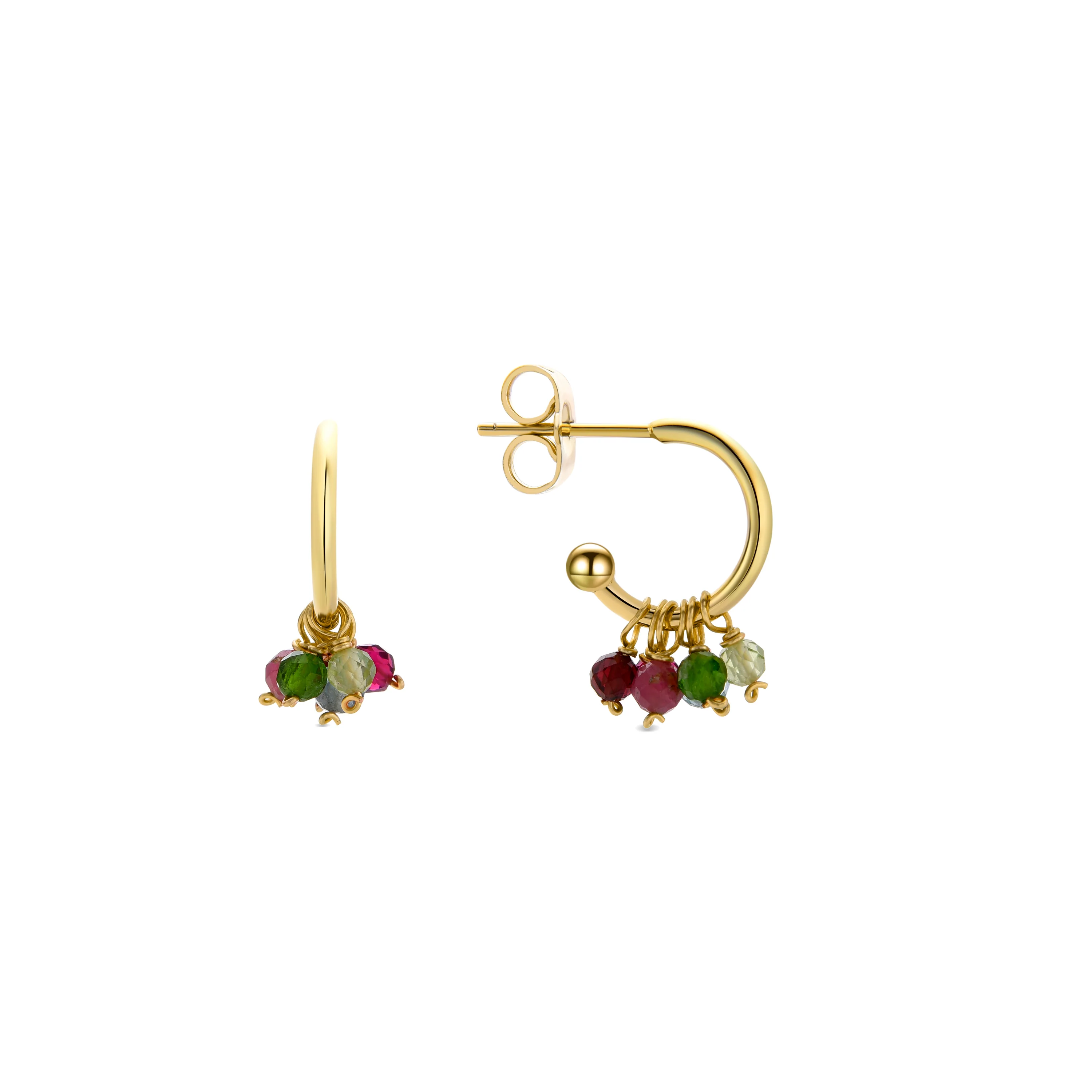 Pendientes de Cristal Multicolor acabados en oro amarillo 18K - Letaba