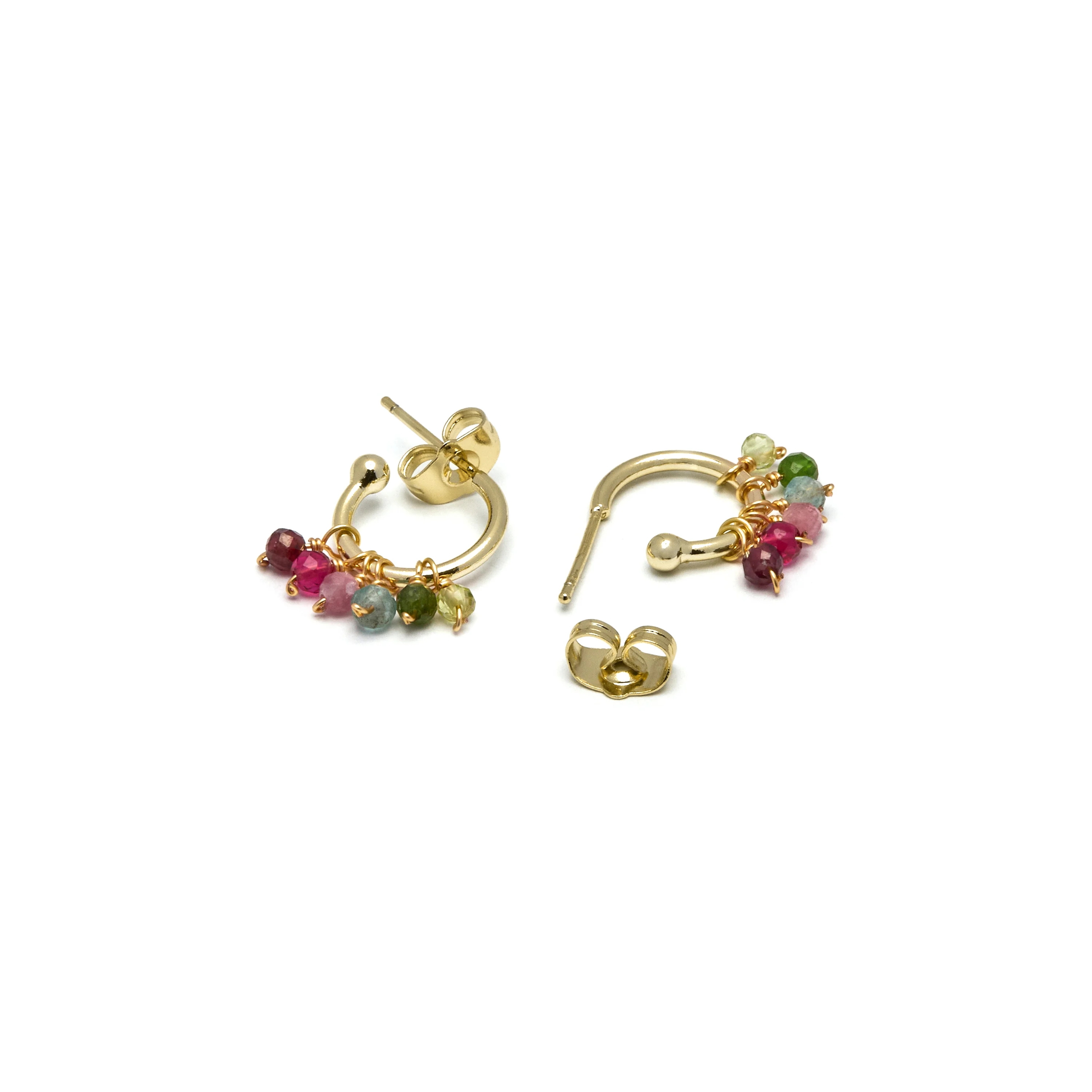 Pendientes de Cristal Multicolor acabados en oro amarillo 18K - Letaba - Image 5