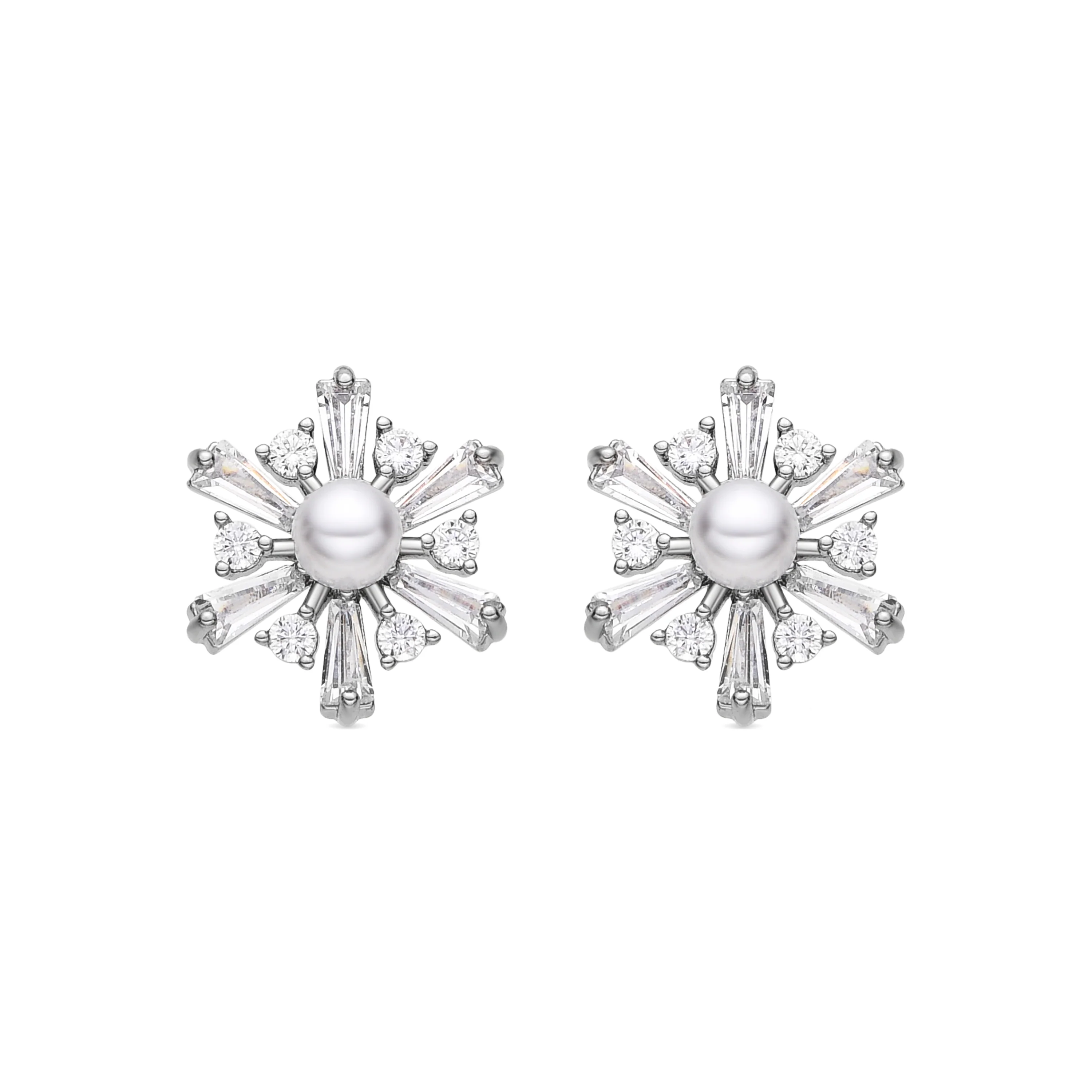 Pendientes con Perla Blanca acabado plata - Leth