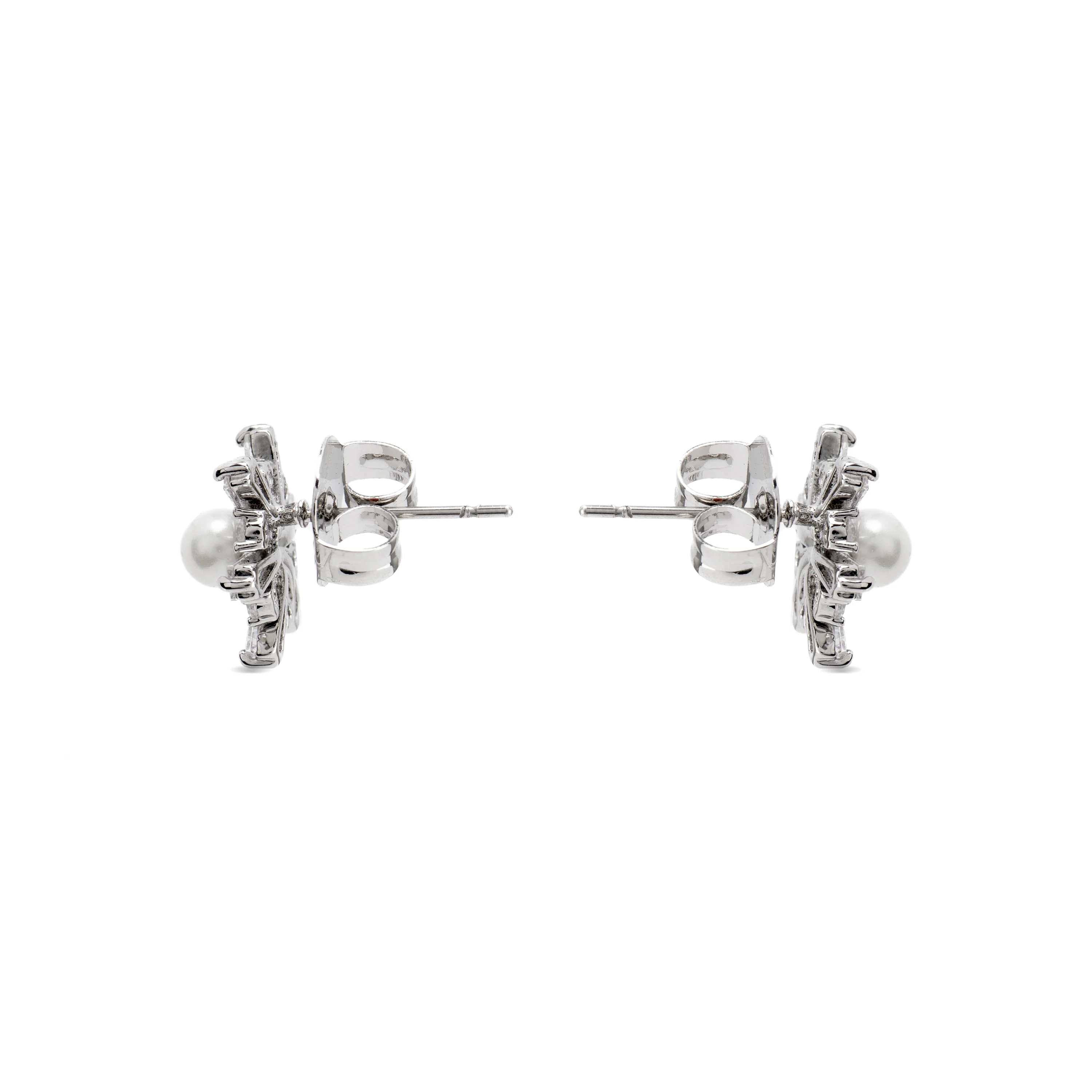 Pendientes con Perla Blanca acabado plata - Leth - Image 3