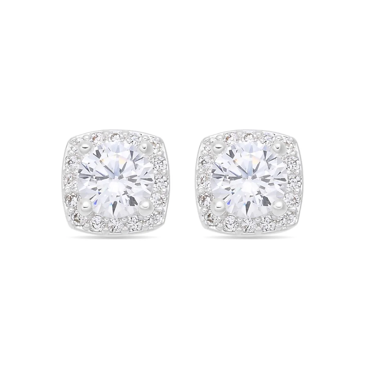 Pendientes de Circonita Brillante Acabado En Plata - Liawe