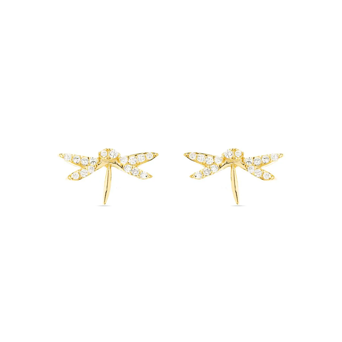 Pendientes Libelula Plata de Ley 925 - Libelula BLANCO