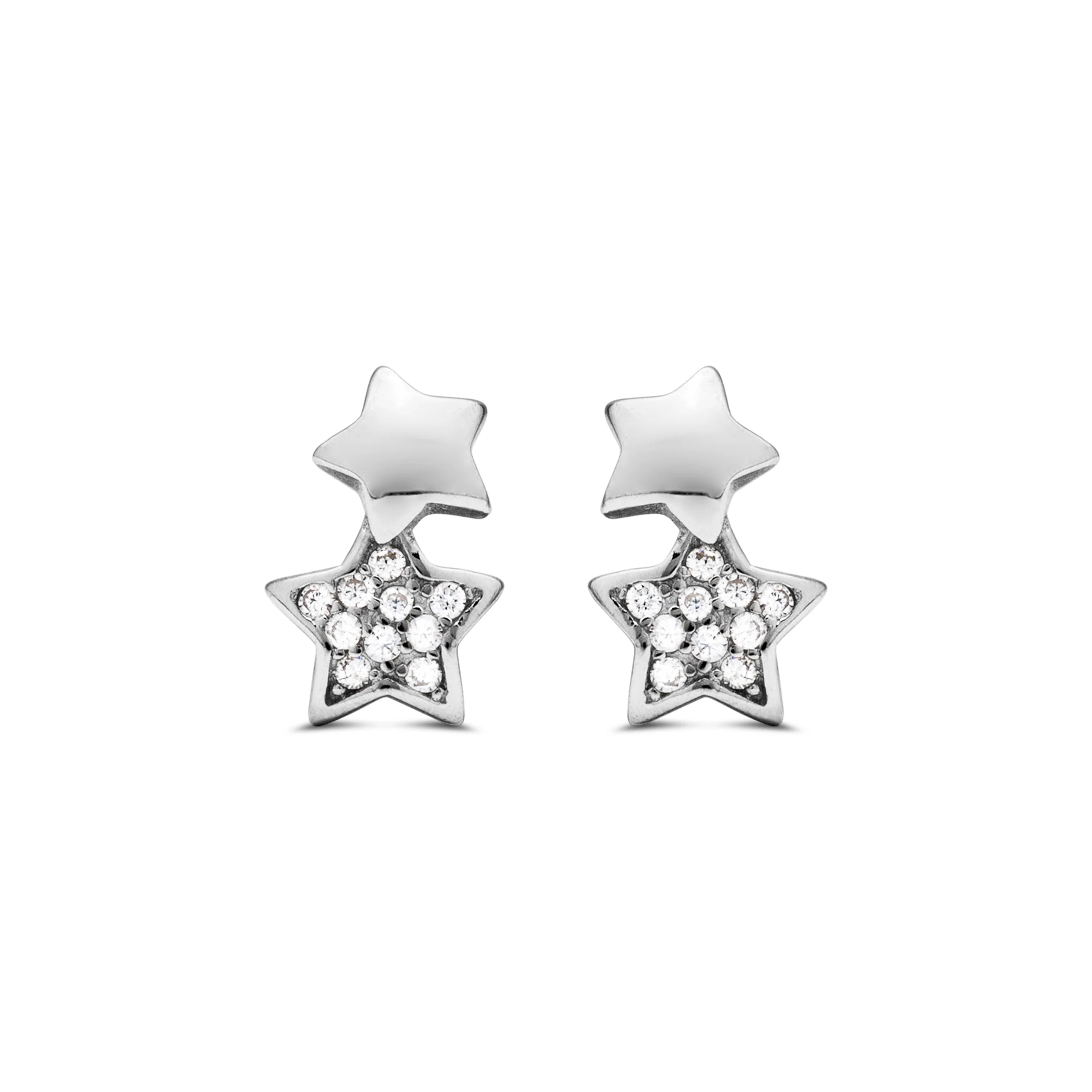 Pendientes de Plata de Ley 925 con Circonita Brillante acabados en rodio - Lili