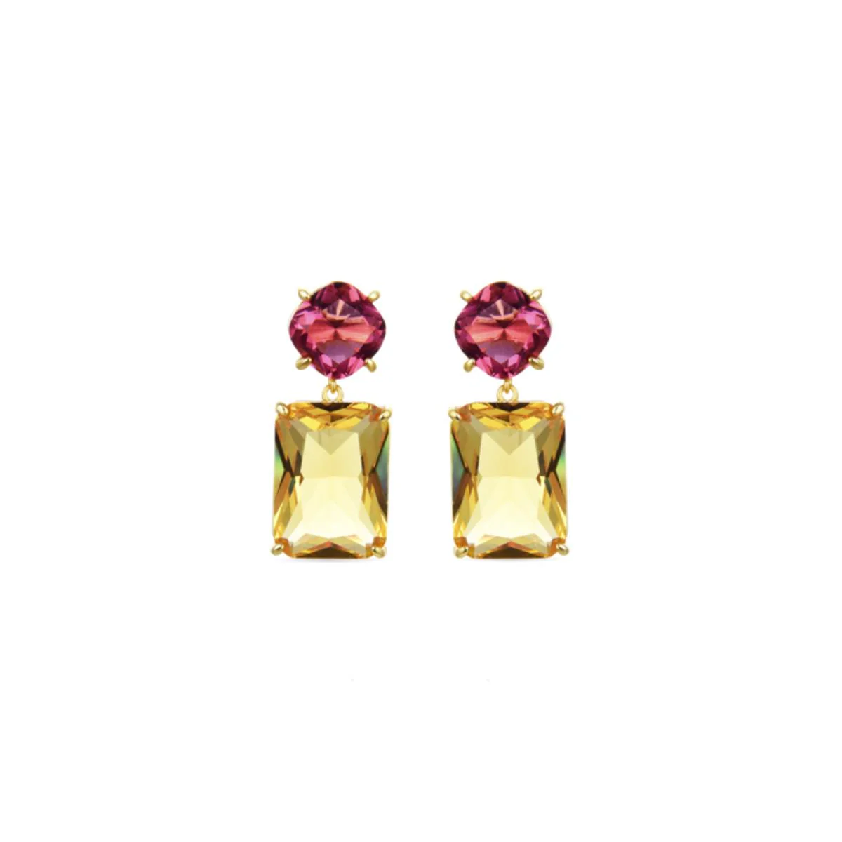 Pendientes Lindrak Plata De Ley 925 - Lindrak AMARILLO