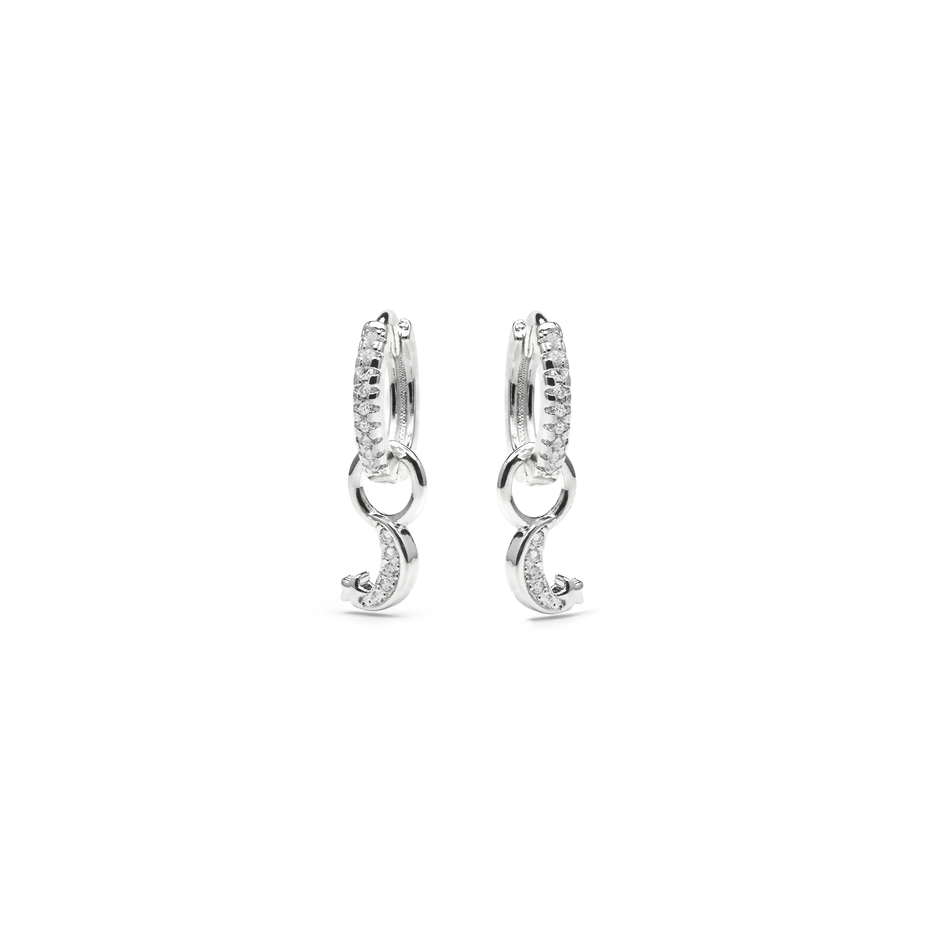 Pendientes acabado plata y Circonita Brillante - Lingma - Image 3