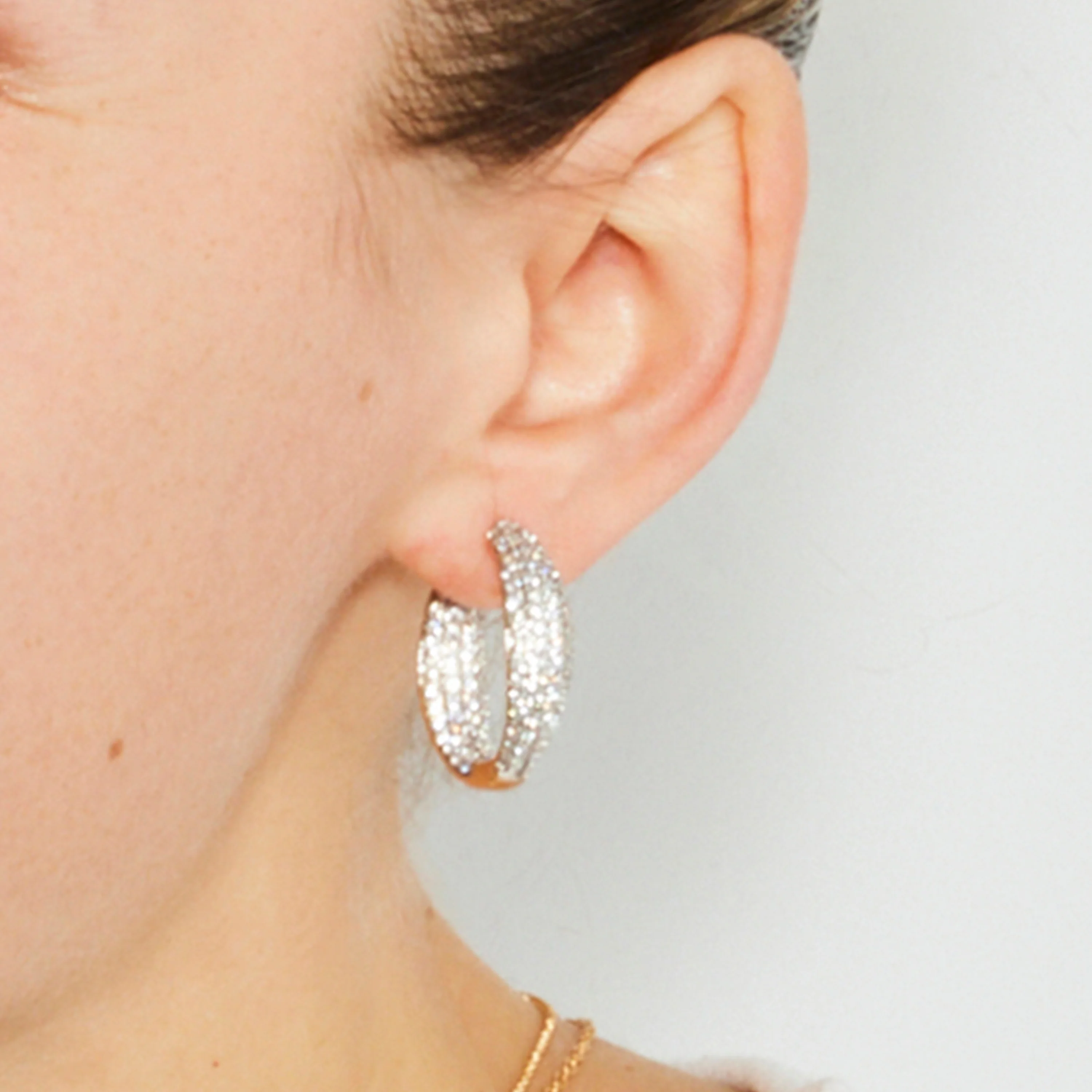 Pendientes con Circonita Brillante acabado oro 18k - Lioa - Image 3