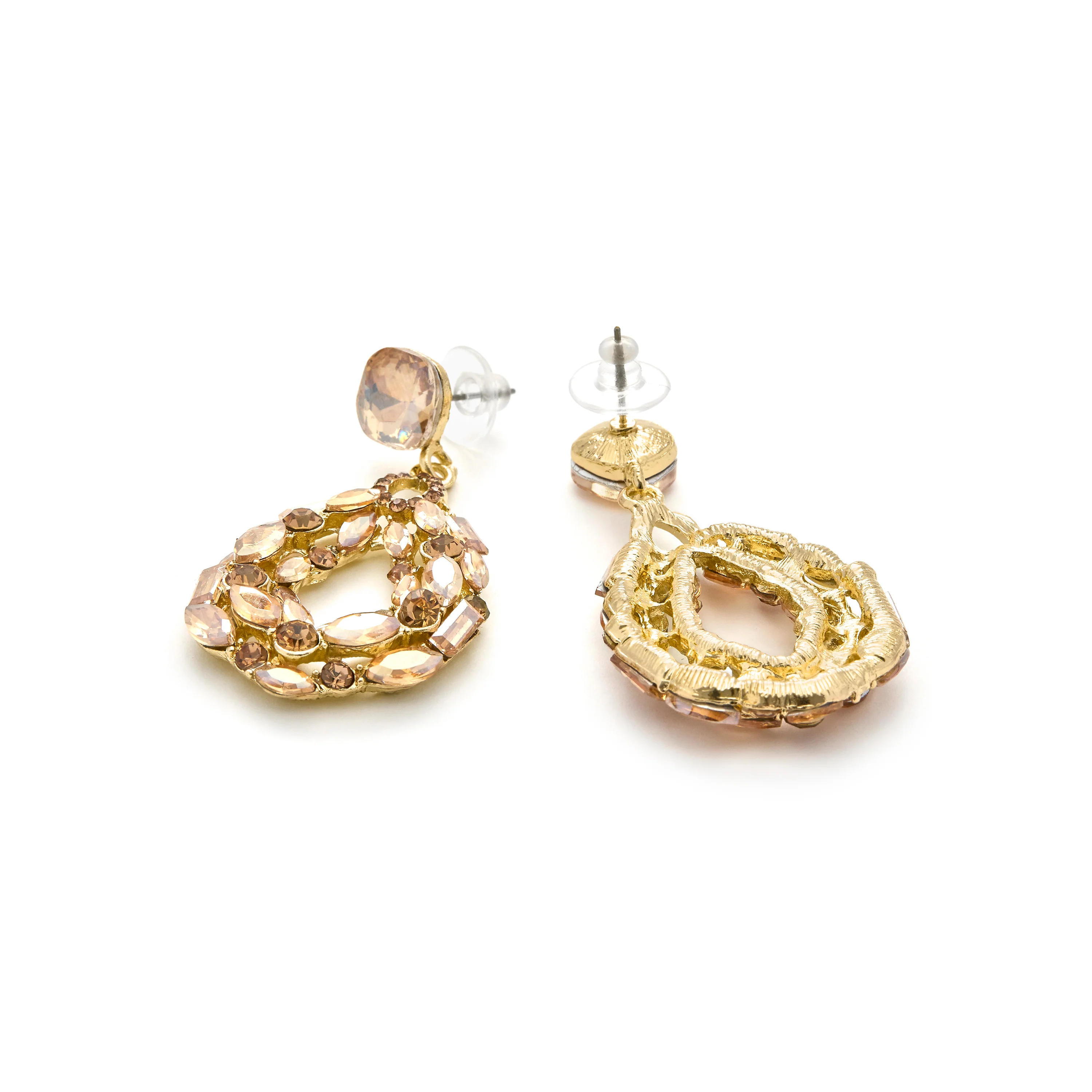 Pendientes con Cristal Multicolor acabado oro 18k - Liodas - Image 5