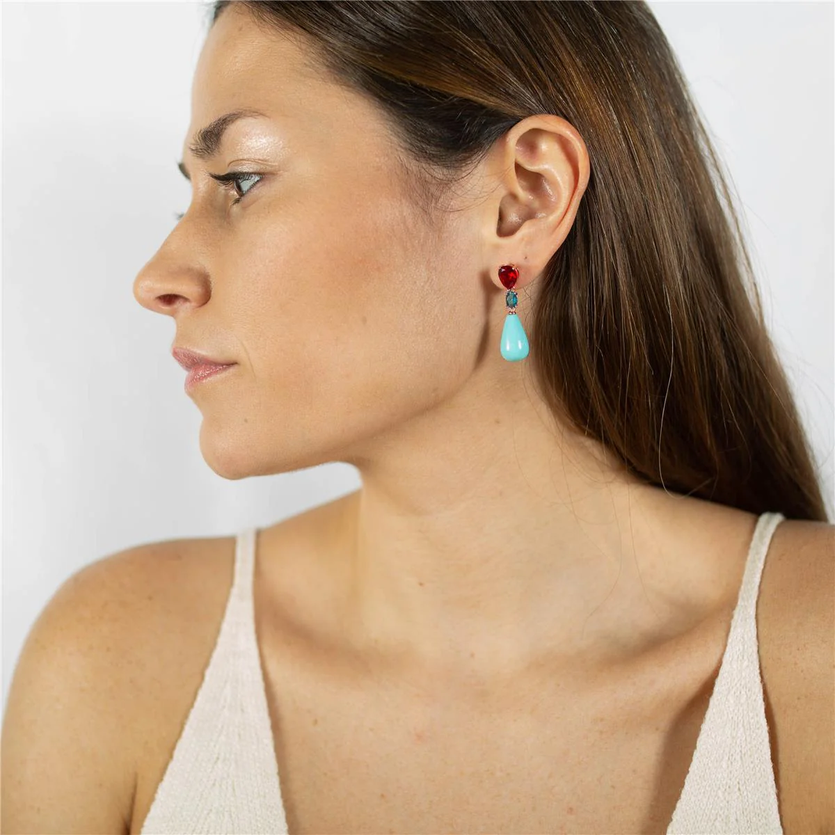 Pendientes Lionli Plata De Ley 925 - Lionli AZUL - Image 4