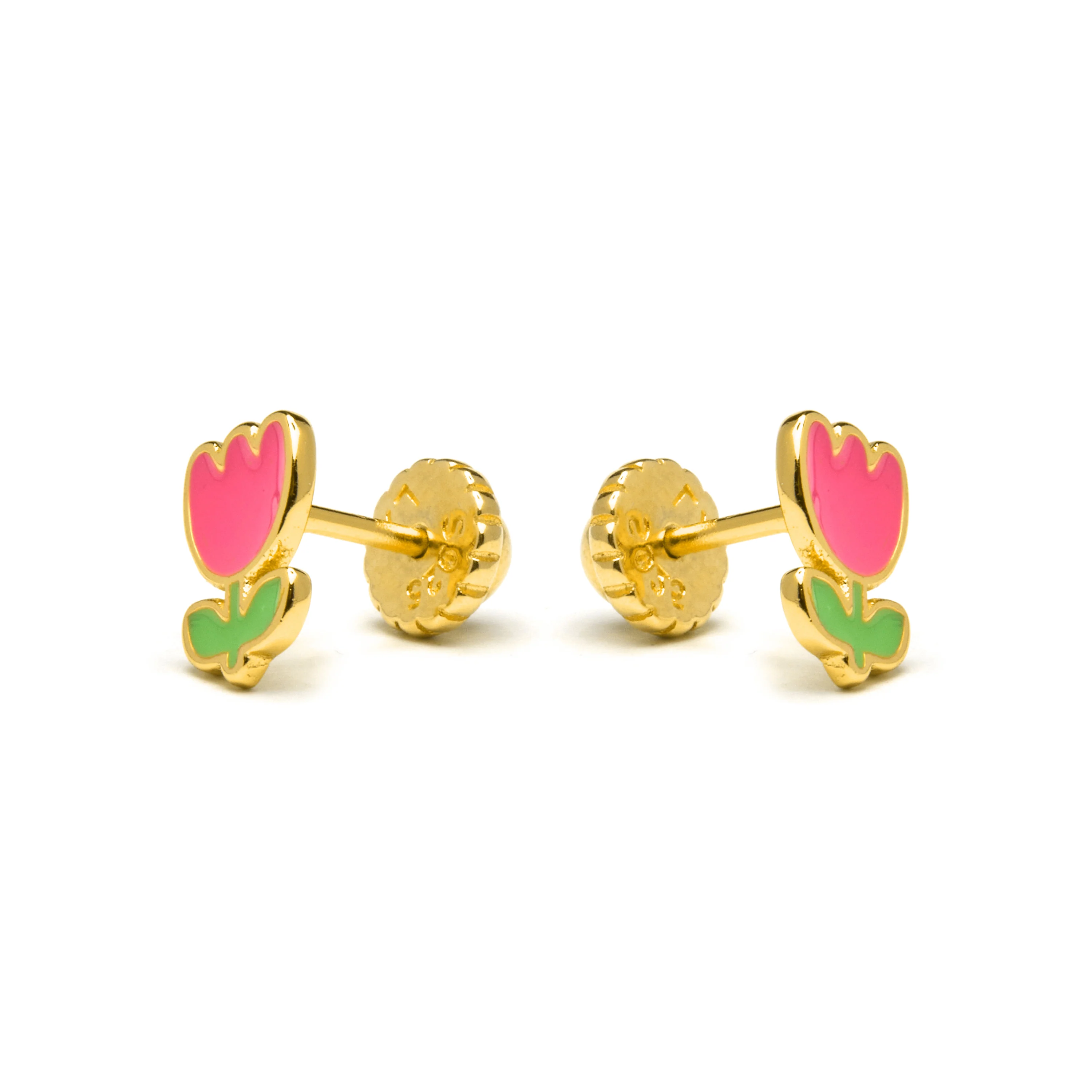 Pendientes de Plata de Ley 925 acabados en oro amarillo 18K - Liris - Image 3