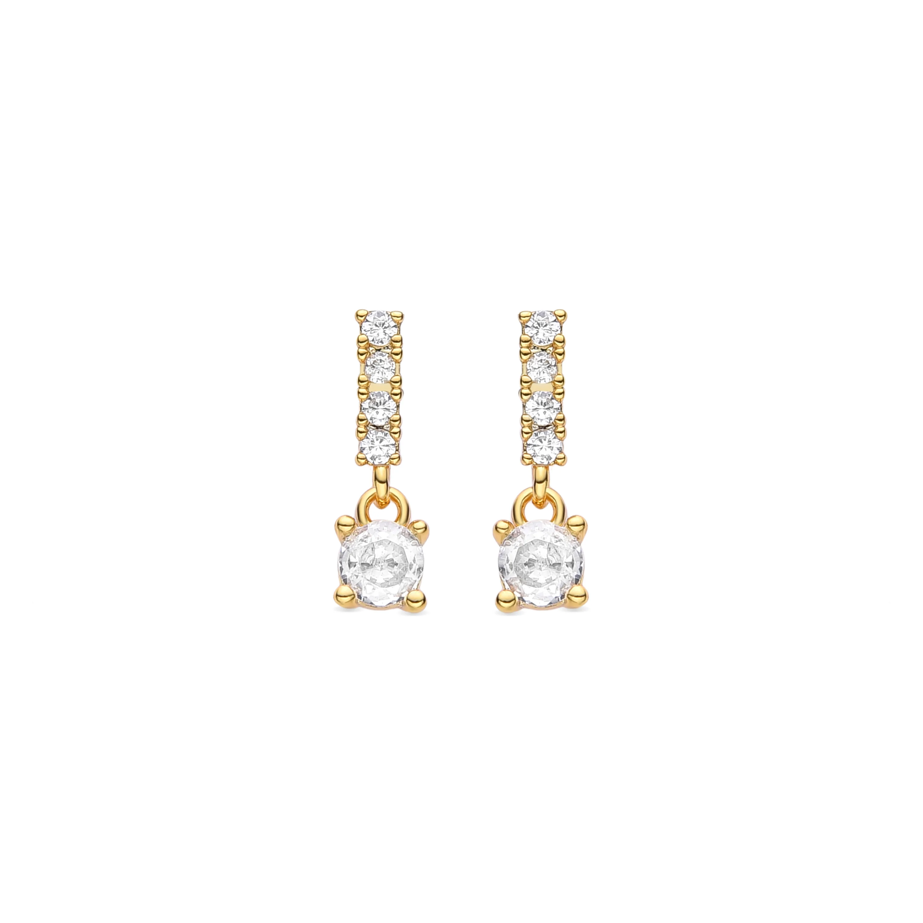 Pendientes de Circonita Brillante acabados en oro amarillo 18K - Lissha