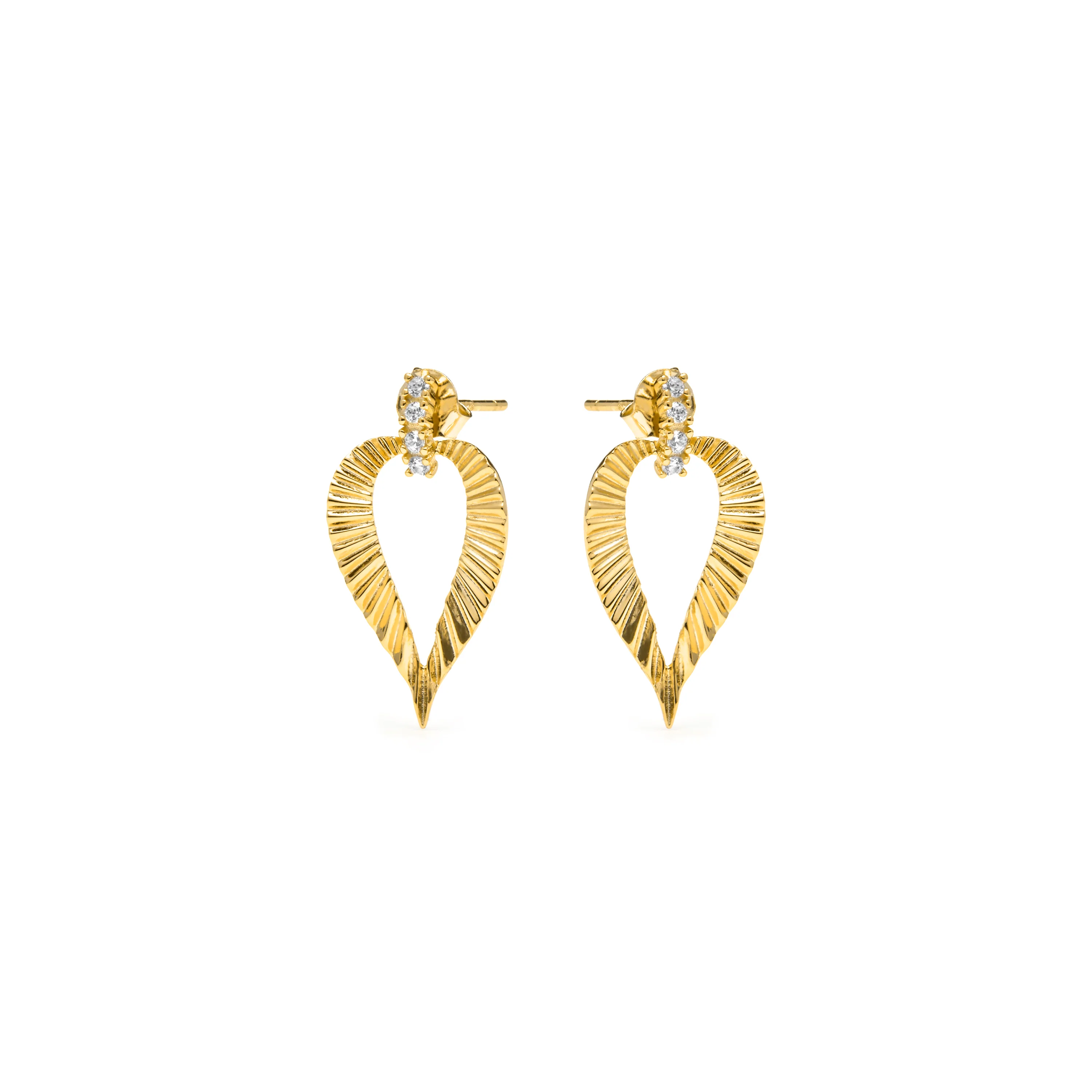 Pendientes de Plata de Ley 925 y Circonita Brillante acabado oro amarillo de 18k - Loreasi - Image 3