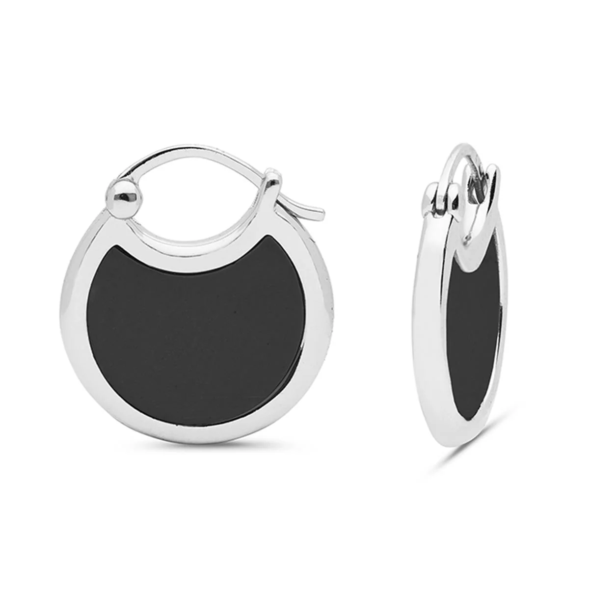 Pendientes Losis Plata rodiada y Ónix - Losis NEGRO