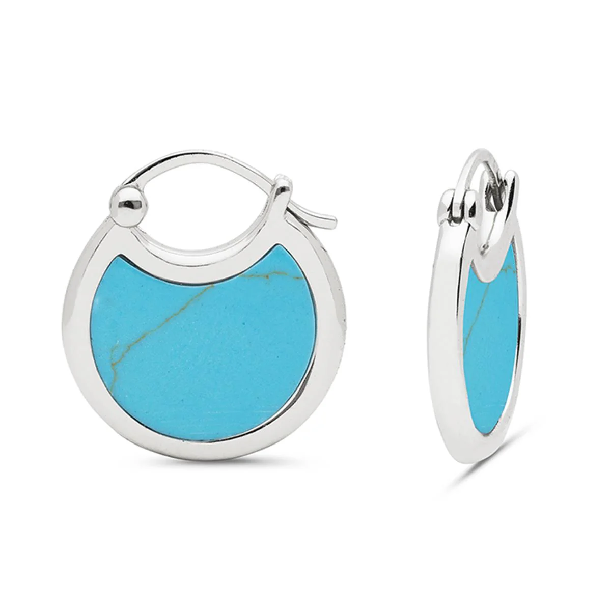 Pendientes Losis Plata rodiada y Turquesa - Losis AZUL