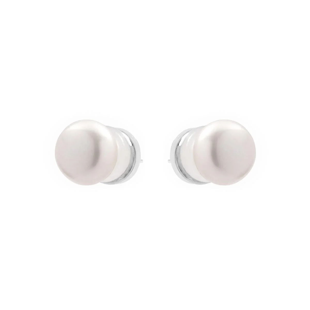 Pendientes de Perla Blanca Acabado En Plata - Loyah - Image 5