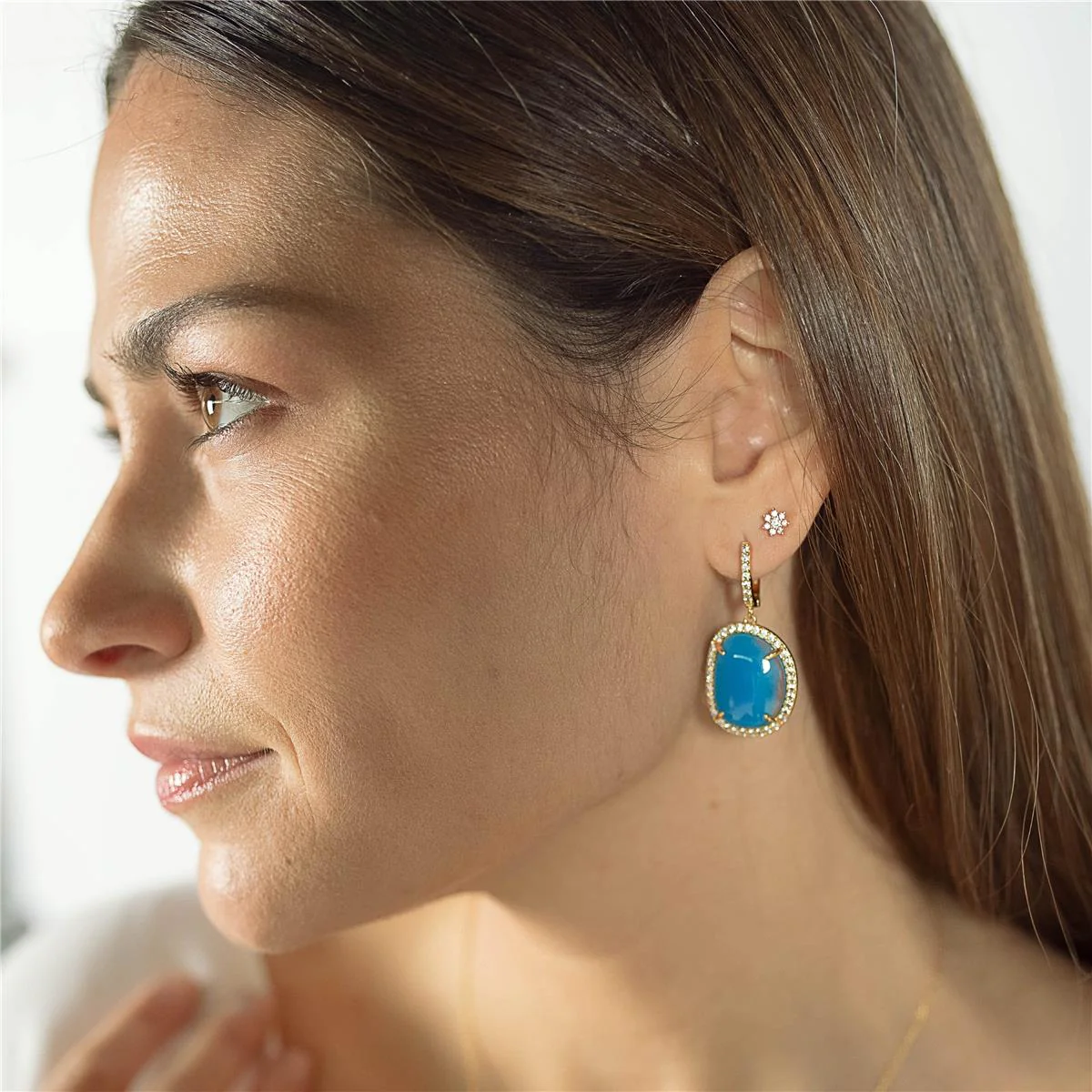 Pendientes Lushi Plata De Ley 925 - Lushi AZUL - Image 4