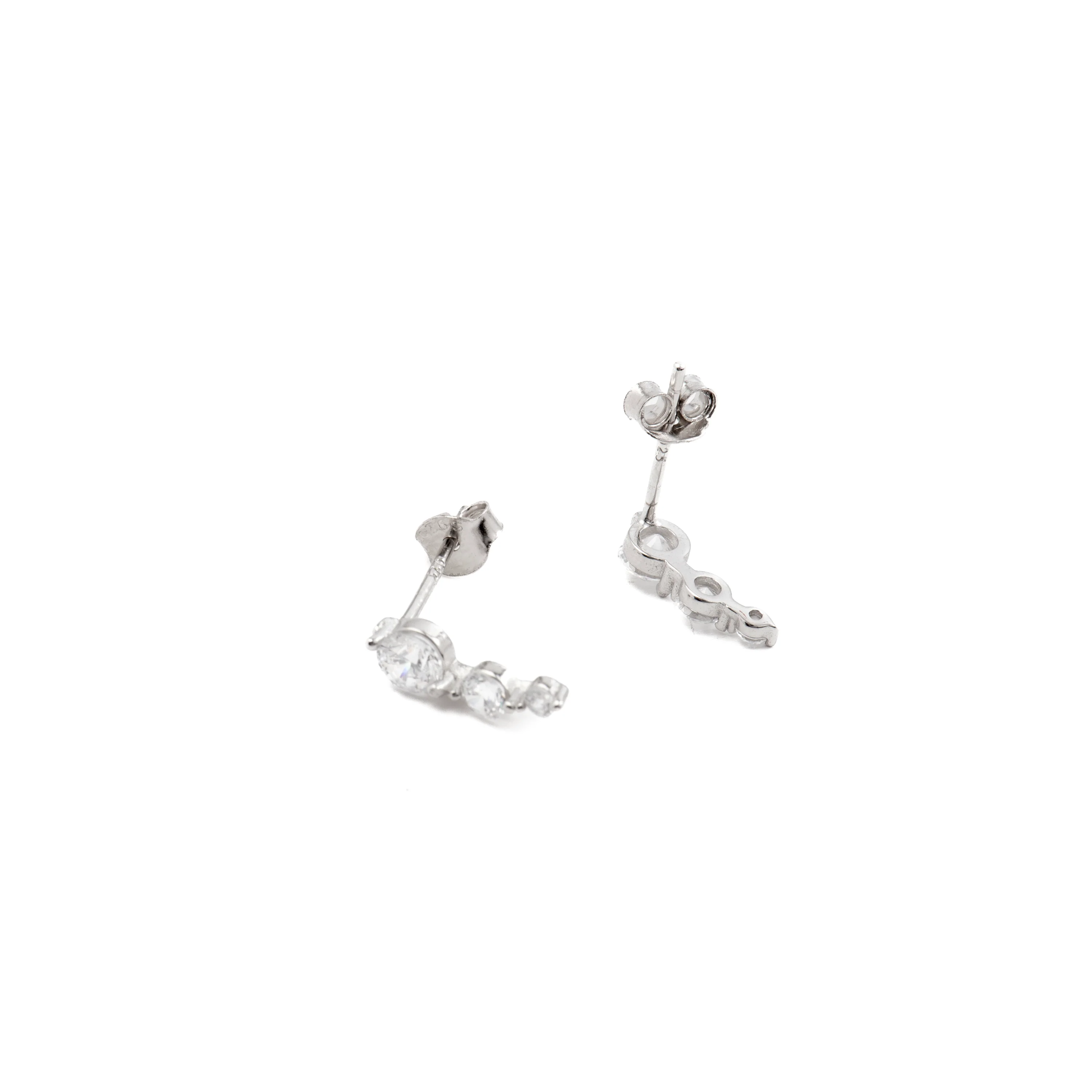 Pendientes de Plata de Ley 925 con Circonita Brillante acabados en rodio - Lyar - Image 4