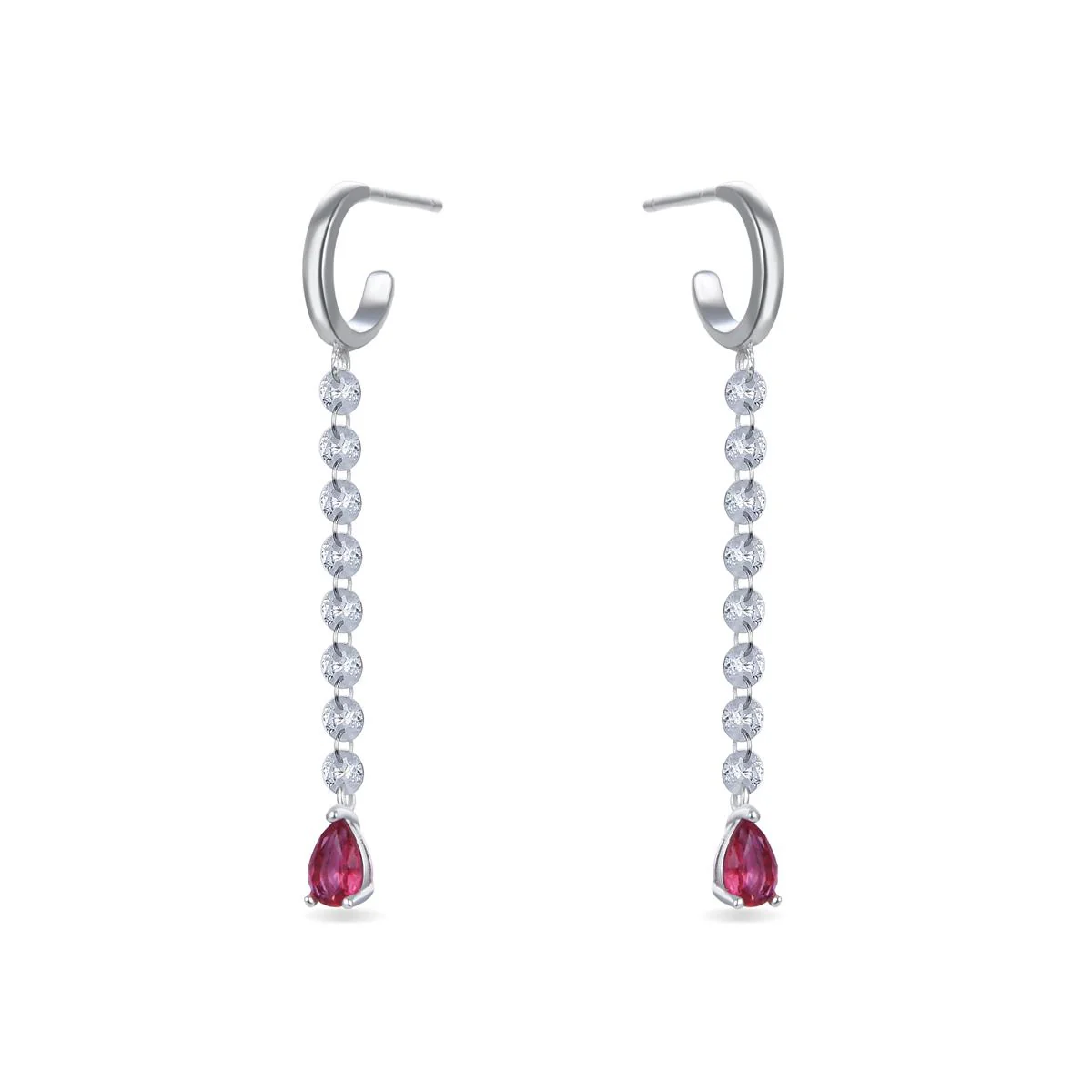 Pendientes Lyis Plata De Ley 925 - Lyis ROJO - Image 2