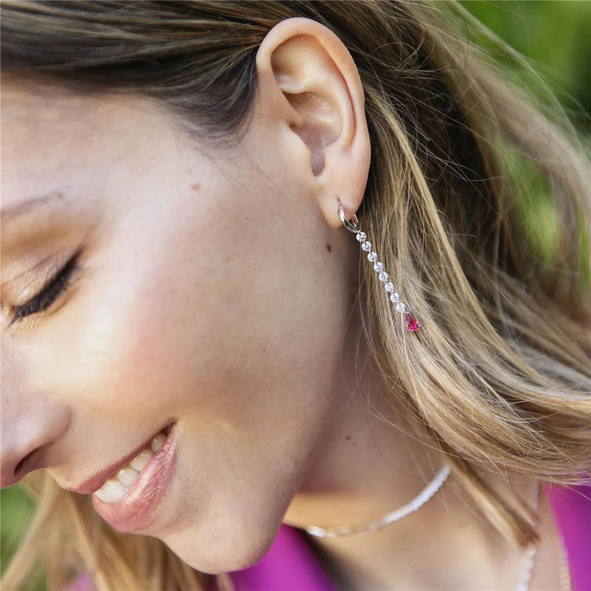 Pendientes Lyis Plata De Ley 925 - Lyis ROJO - Image 4