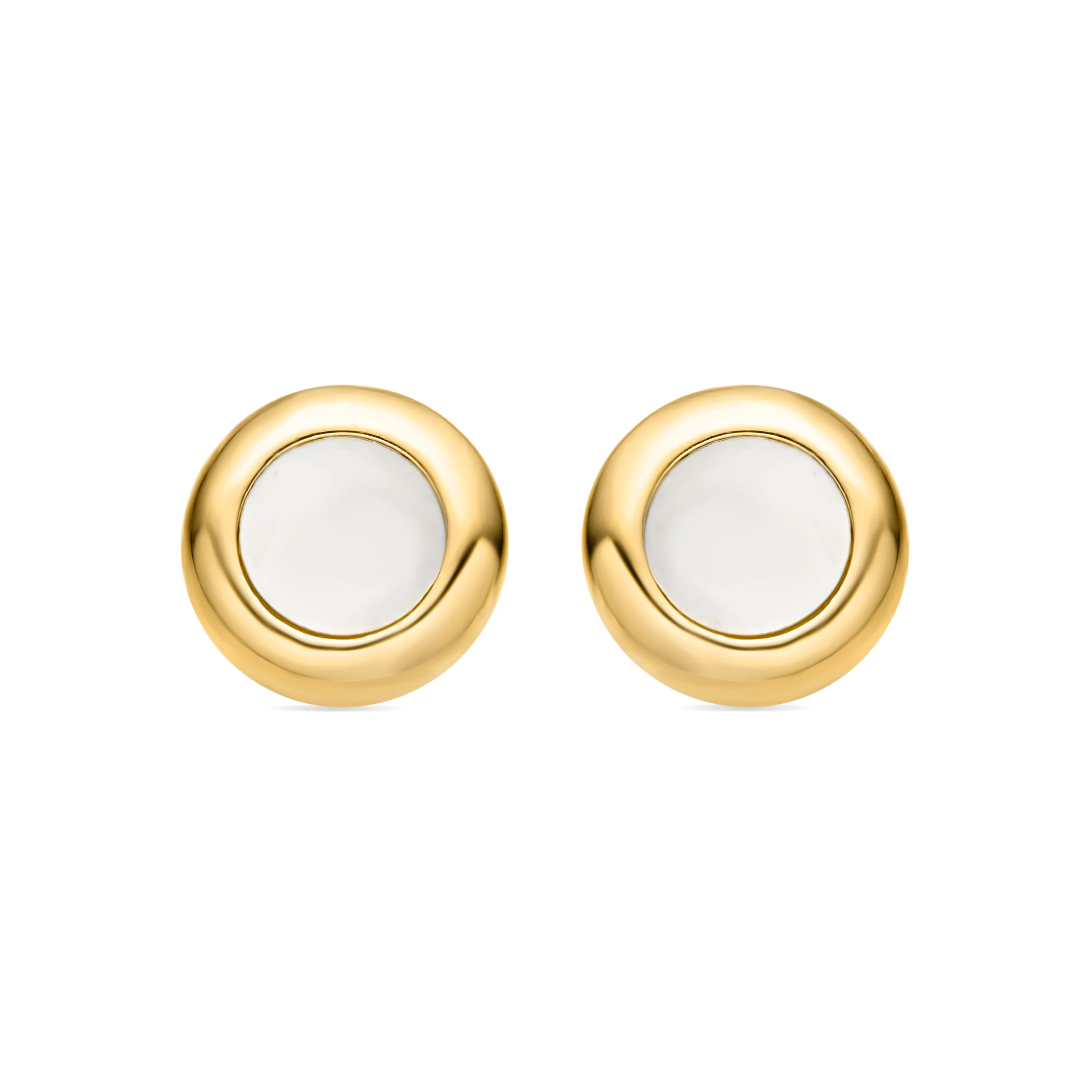 Pendientes de Madreperla Blanca acabados en oro amarillo 18K - Maba