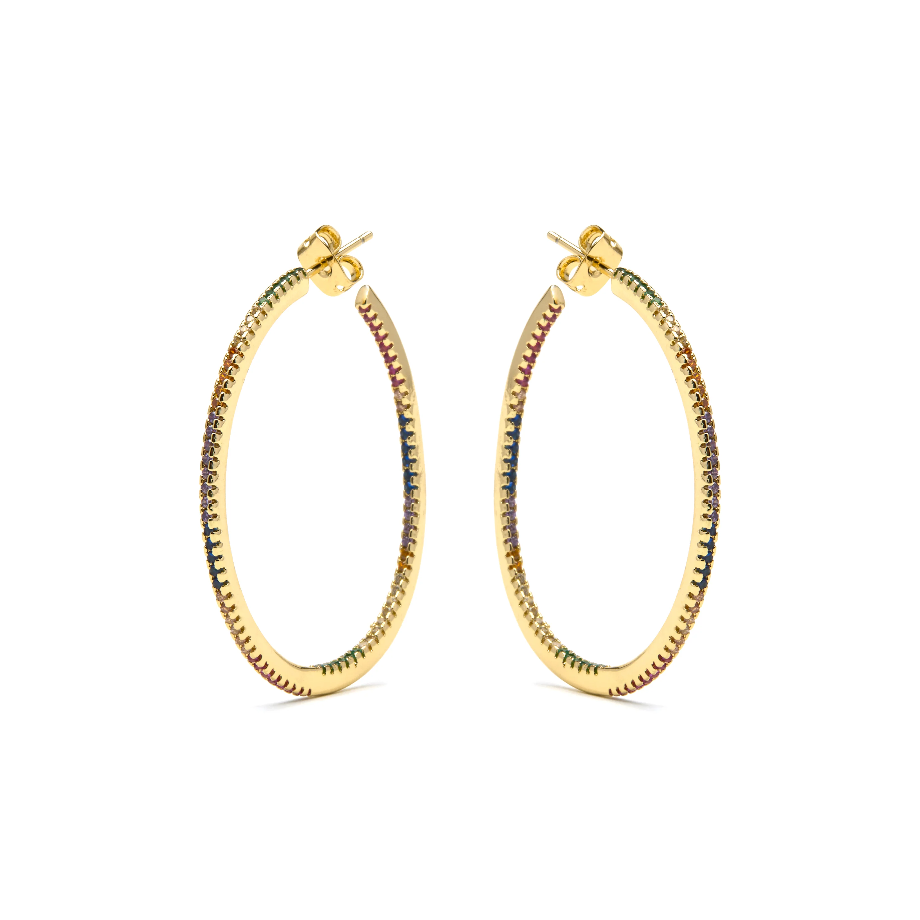 Pendientes con Circonita Brillante acabado oro 18k - Macare - Image 3