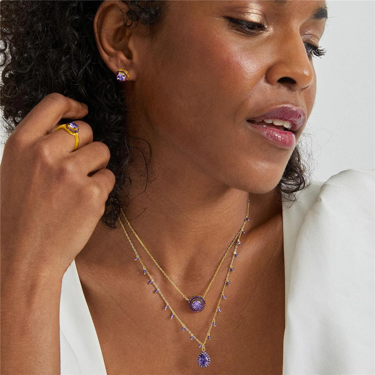 Pendientes Maesy Plata De Ley 925 - Maesy MORADO - Image 2