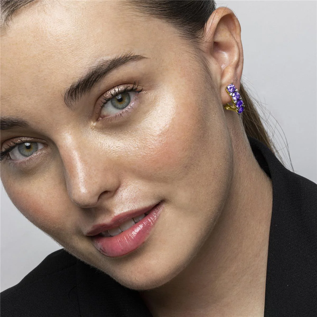 Pendientes Magaz Plata de Ley 925 - Magaz MORADO - Image 3