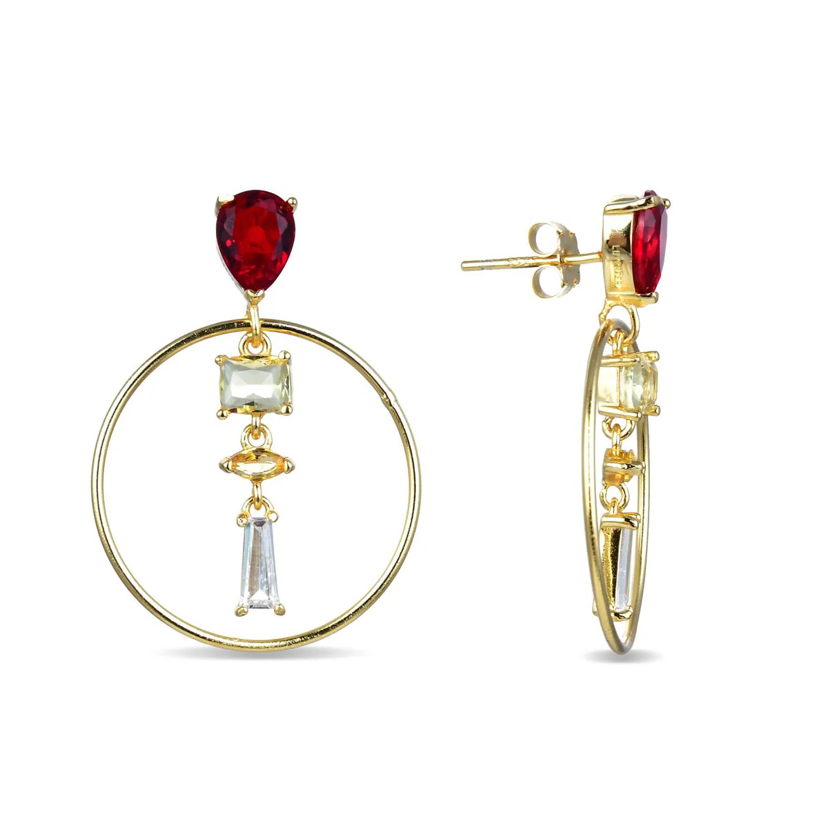 Pendientes Manrul Plata De Ley 925 - Manrul MULTICOLOR