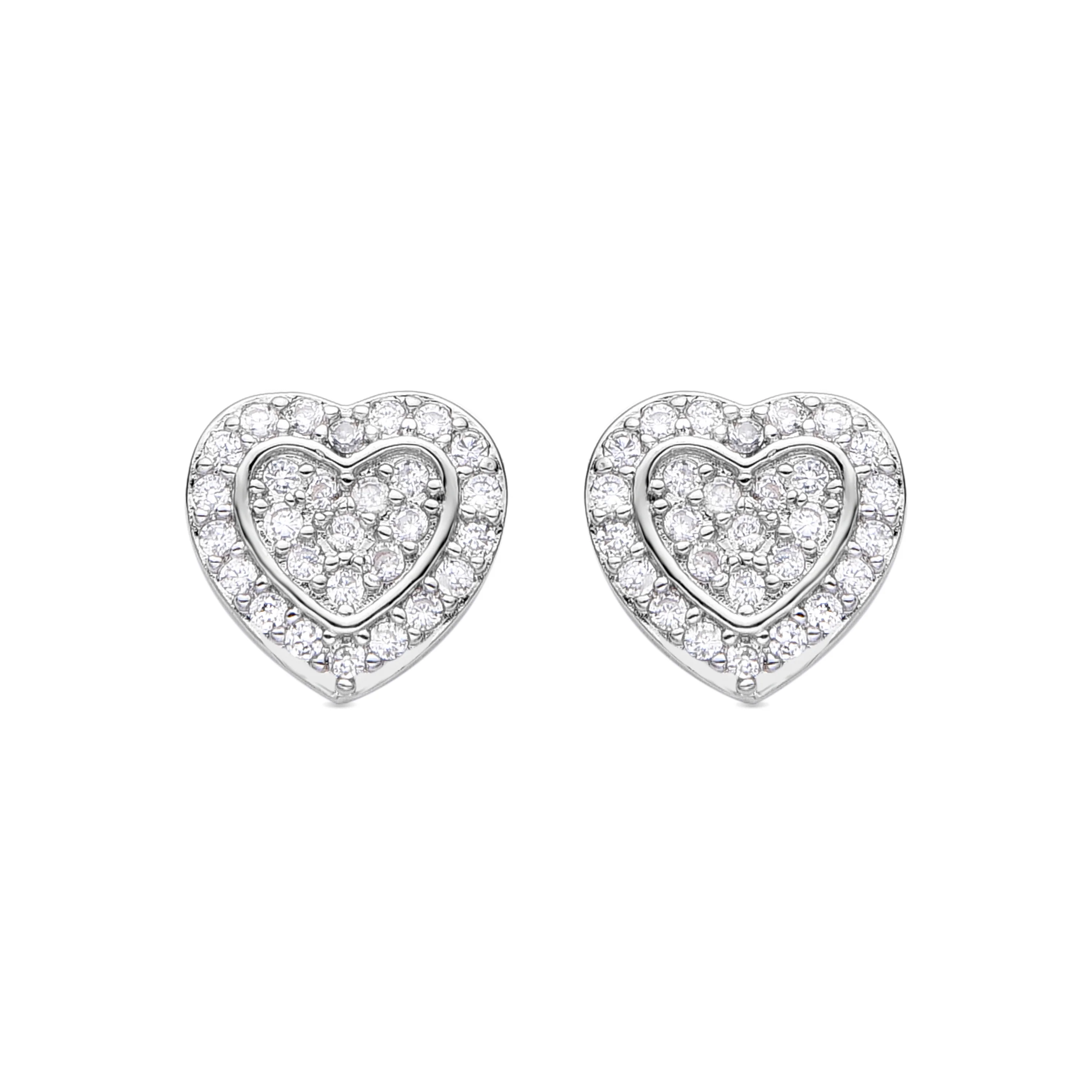 Pendientes de Circonita Brillante acabados en rodio - Manye