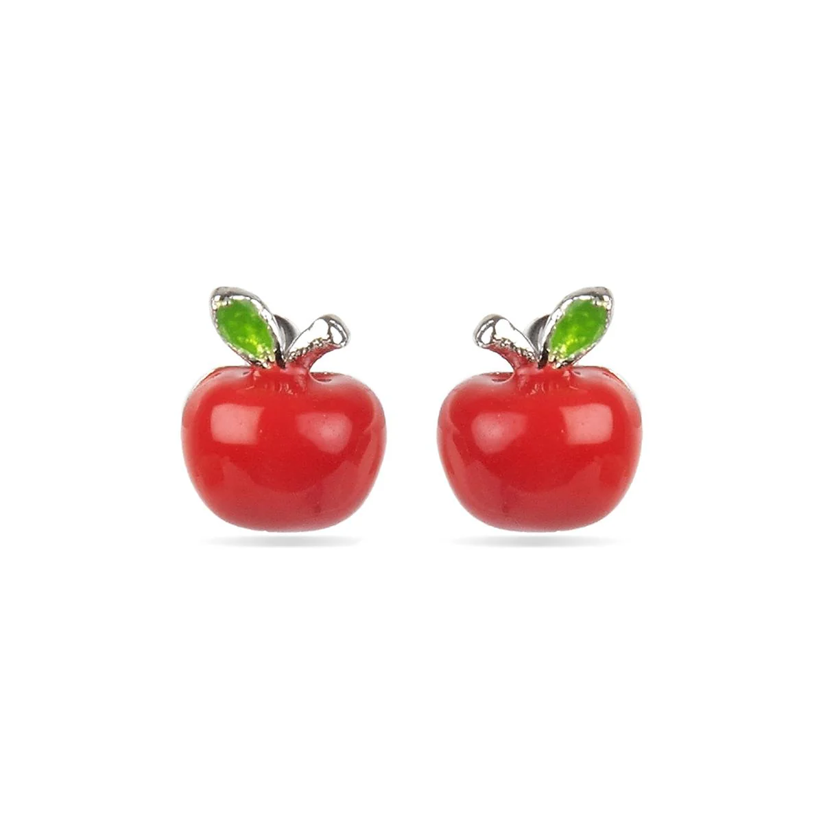 Pendientes Manzana Plata De Ley 925 - Manzana ROJO