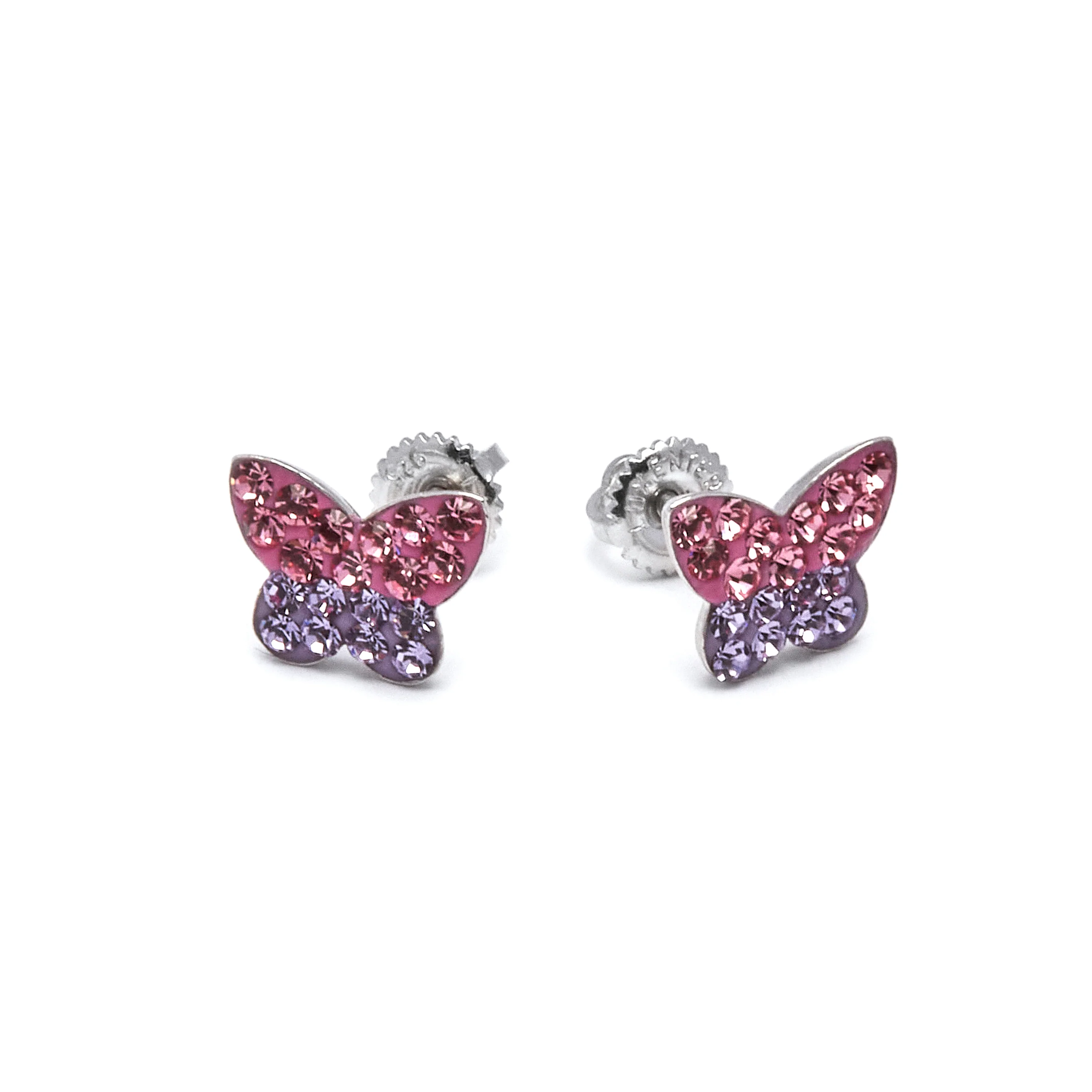 Pendientes de Plata de Ley 925 con Circonita Multicolor acabados en rodio - Mariposa - Image 3