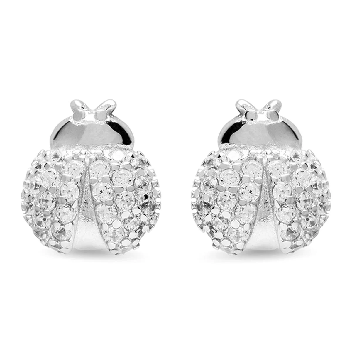Pendientes Mariquita Plata De Ley 925 - Mariquita BLANCO