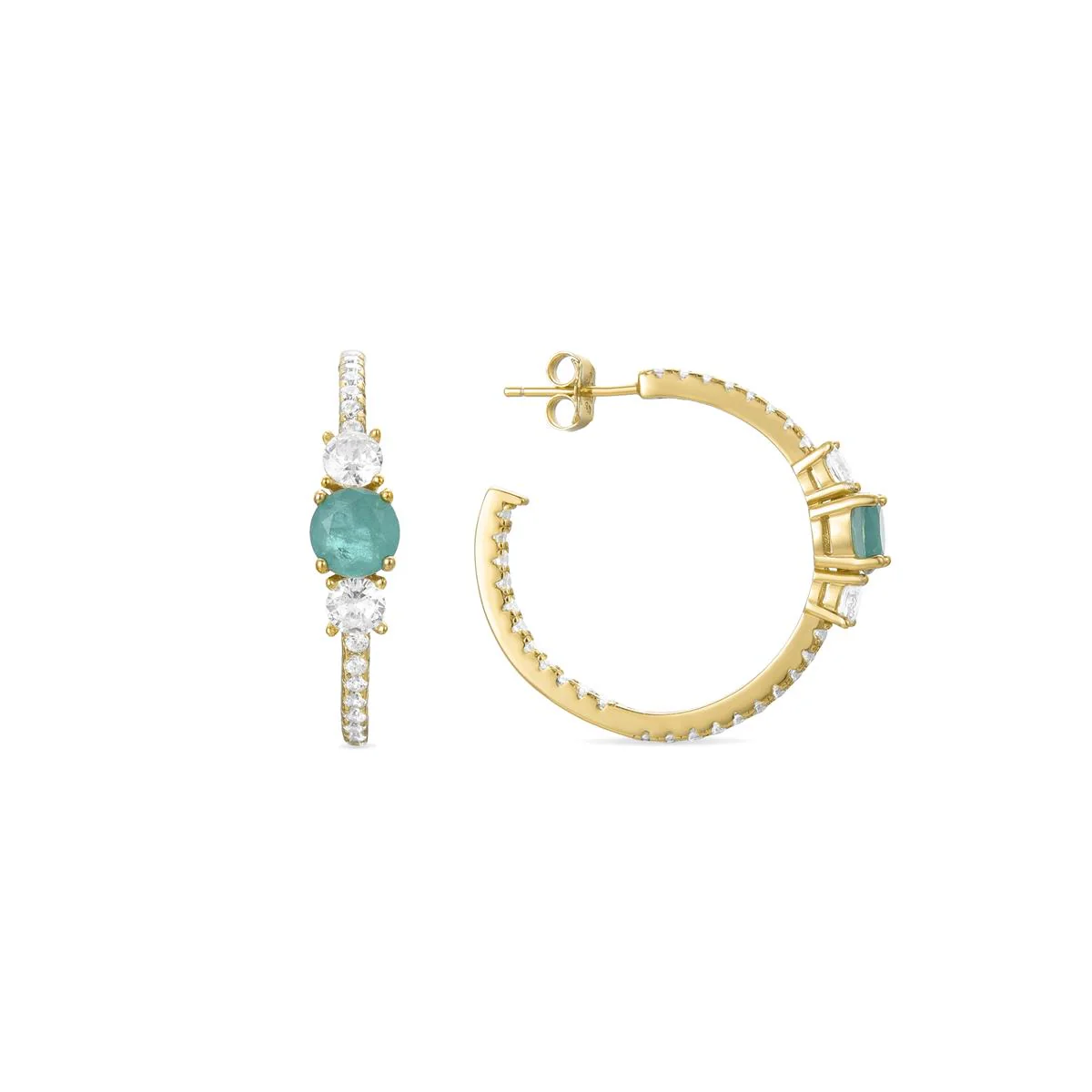 Pendientes Marsais Plata De Ley 925 - Marsais VERDE