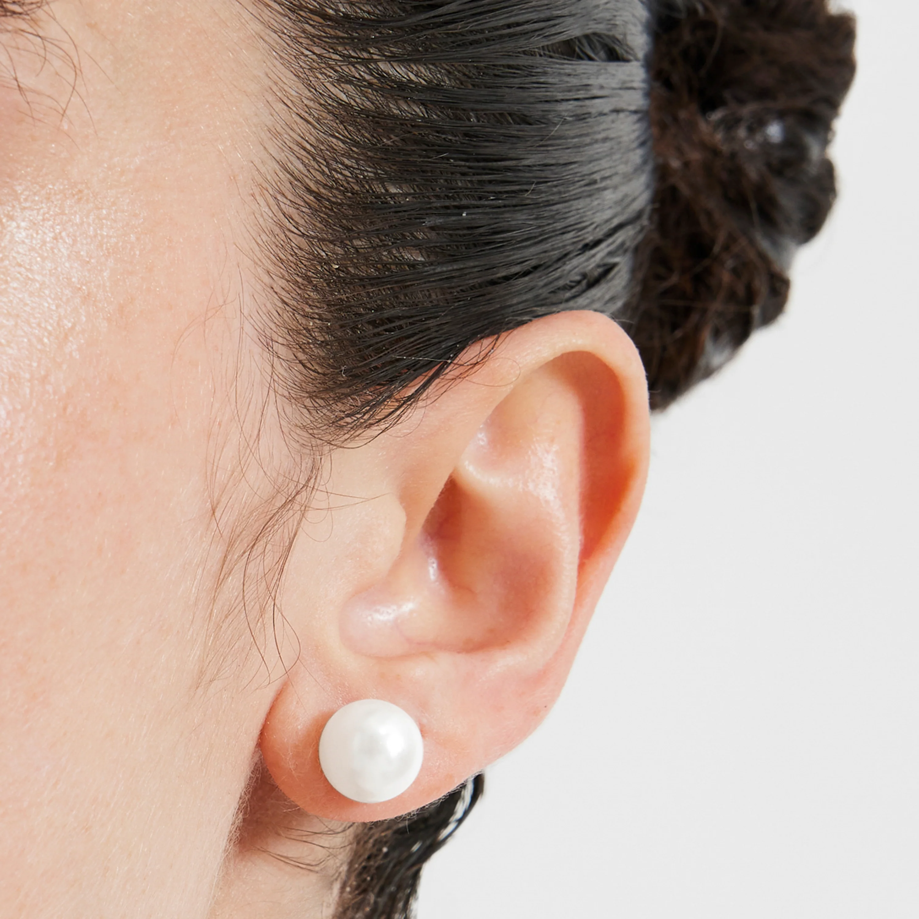 Pendientes de Plata de Ley 925 con Perla Blanca acabados en rodio - Mayhi - Image 3