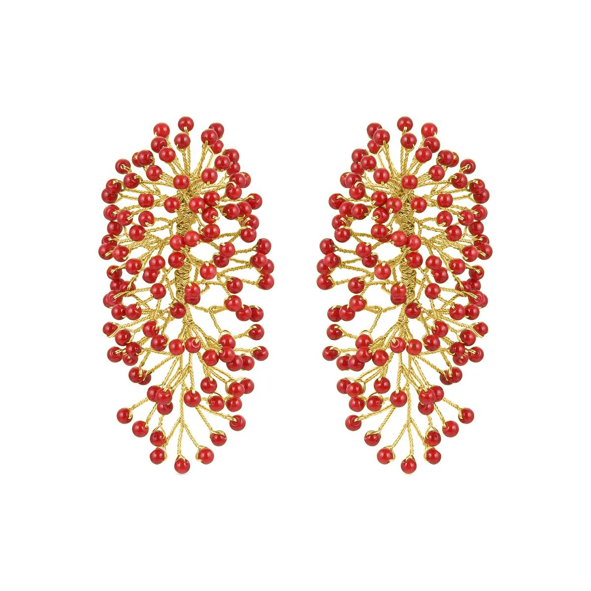 Pendientes Medruk acabados en oro amarillo de 18k - Medruk ROJO