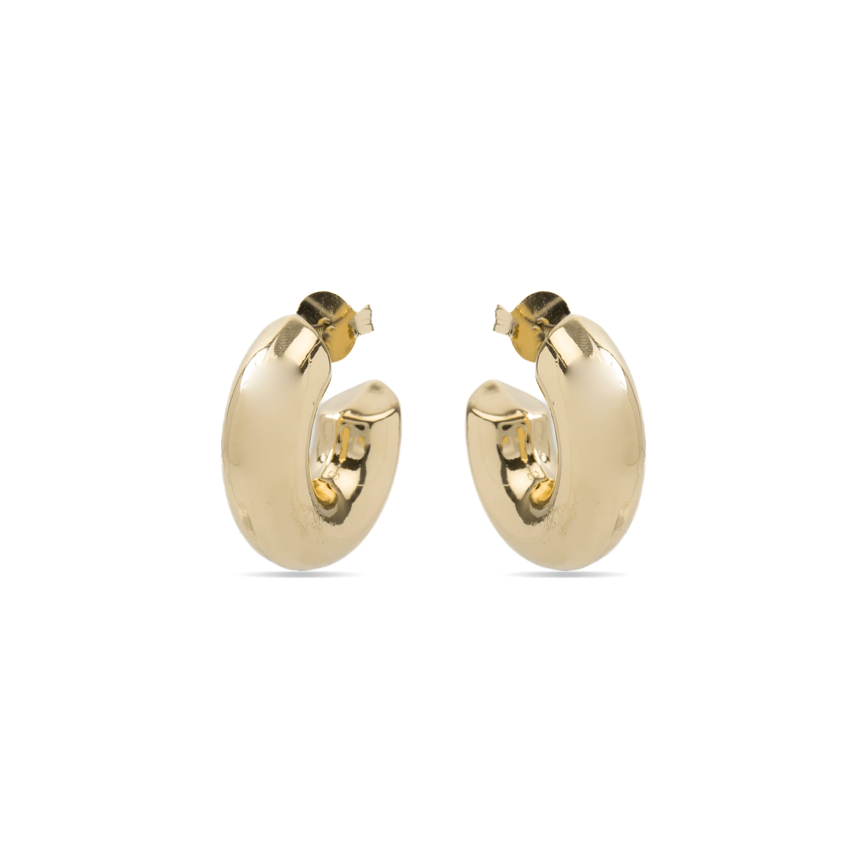 Pendientes de 30mm de diámetro acabado Oro Amarillo 18K - Meibe - Image 3