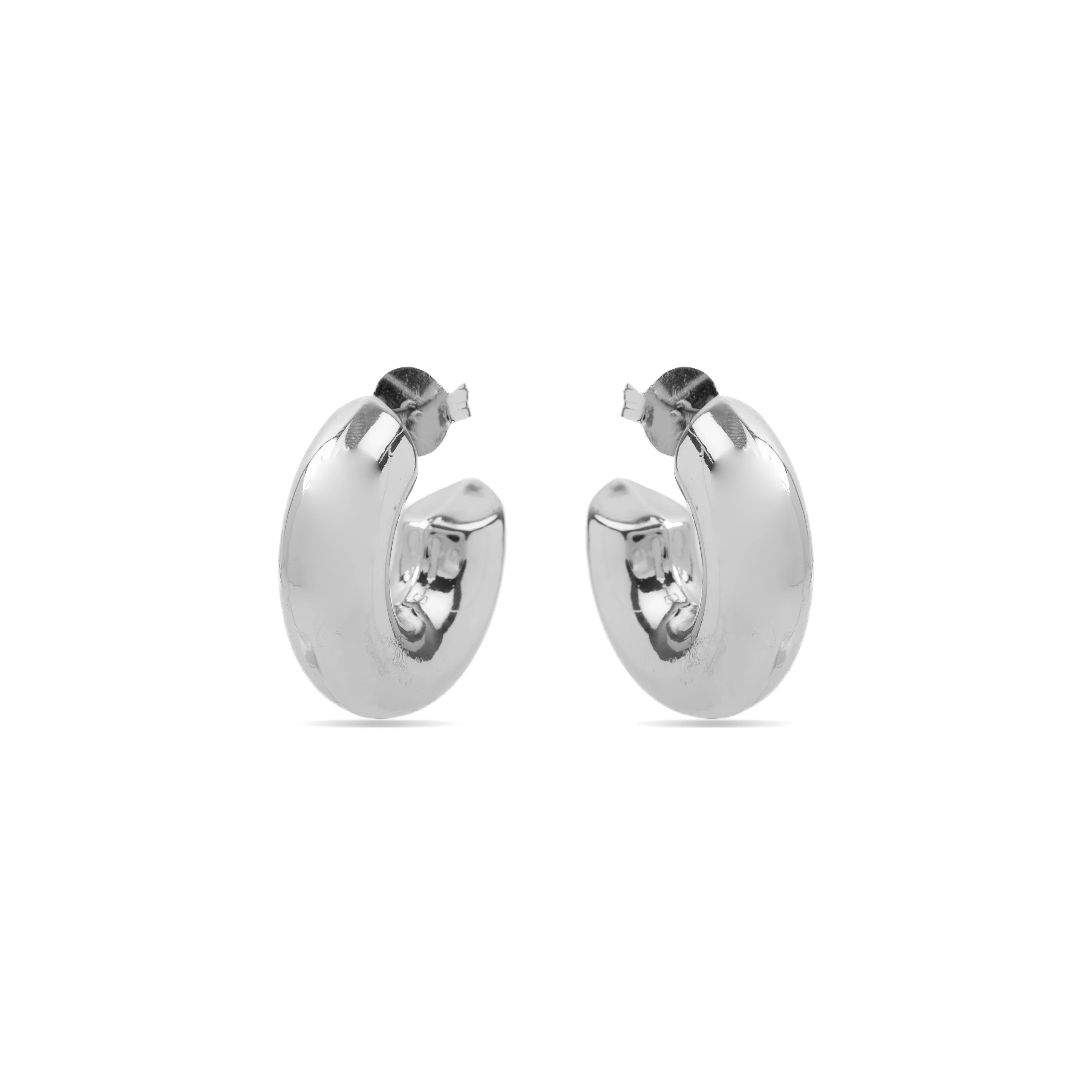 Pendientes de 30mm de diámetro acabado en rodio- Meibe - Image 3