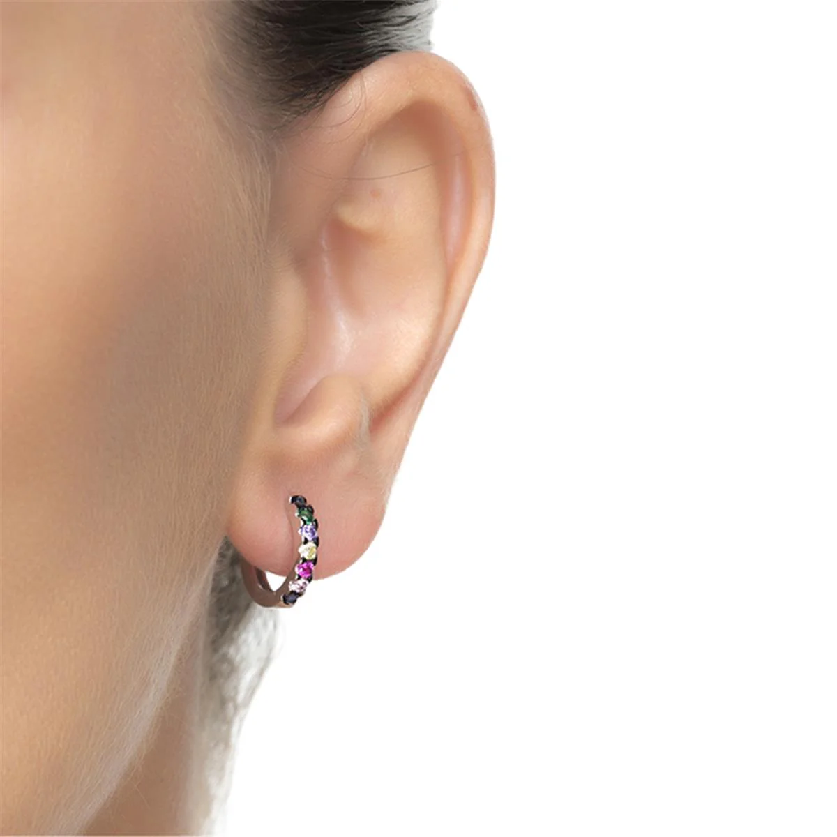 Pendientes Meri Plata de Ley 925 - 9mm - Meri BLANCO - Image 4