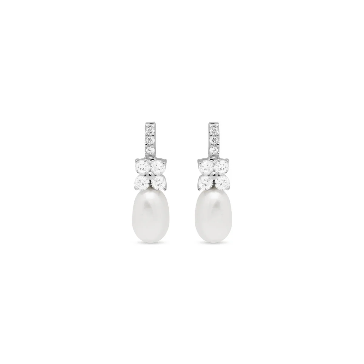 Pendientes Meribri Plata De Ley 925 - Meribri BLANCO